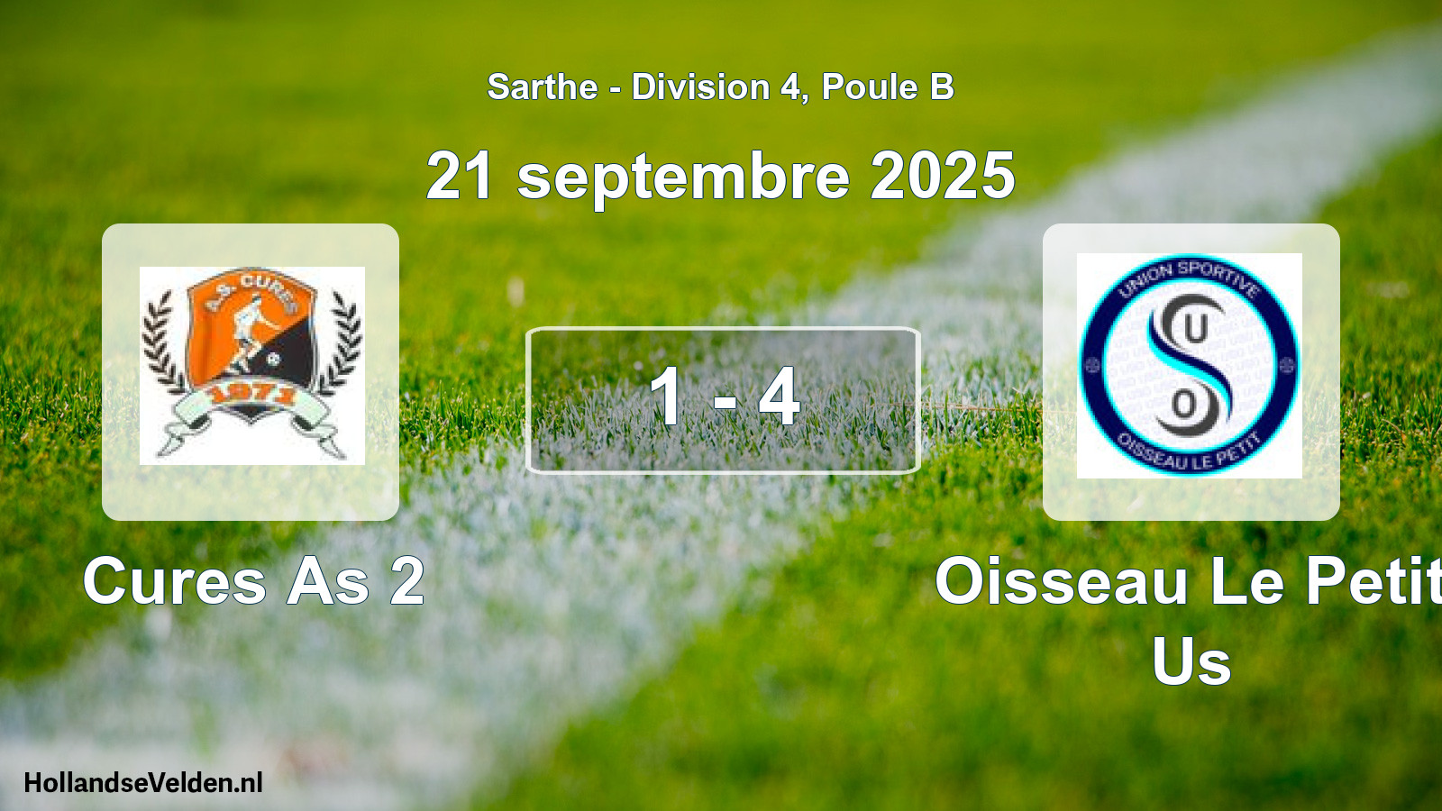 Gespeelde wedstrijd: Cures As 2 - Oisseau Le Petit Us 1 - 4 (21 september 2025)