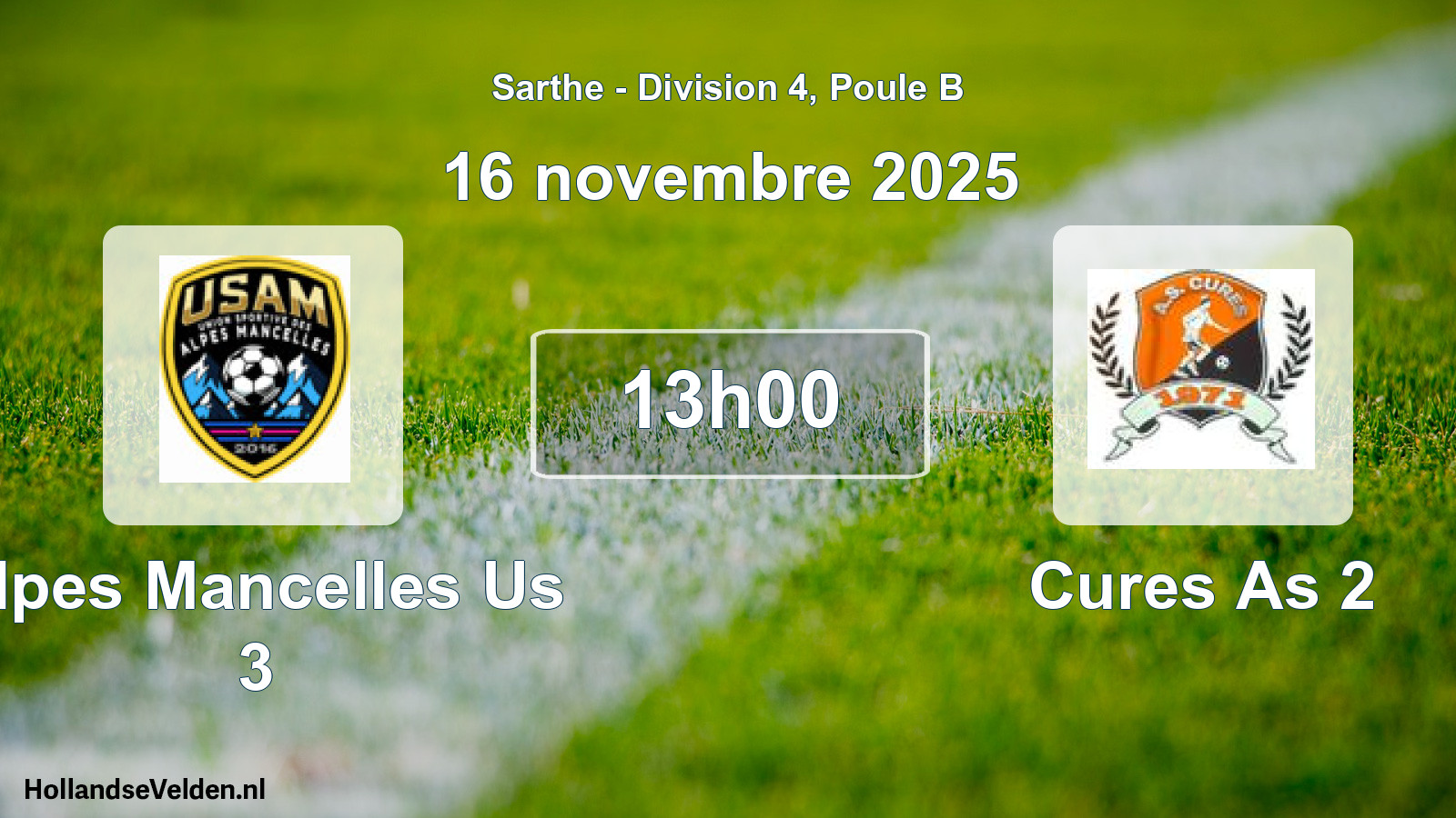 Scheduled Match: Alpes Mancelles Us 3 - Cures As 2 (16 November 2025)