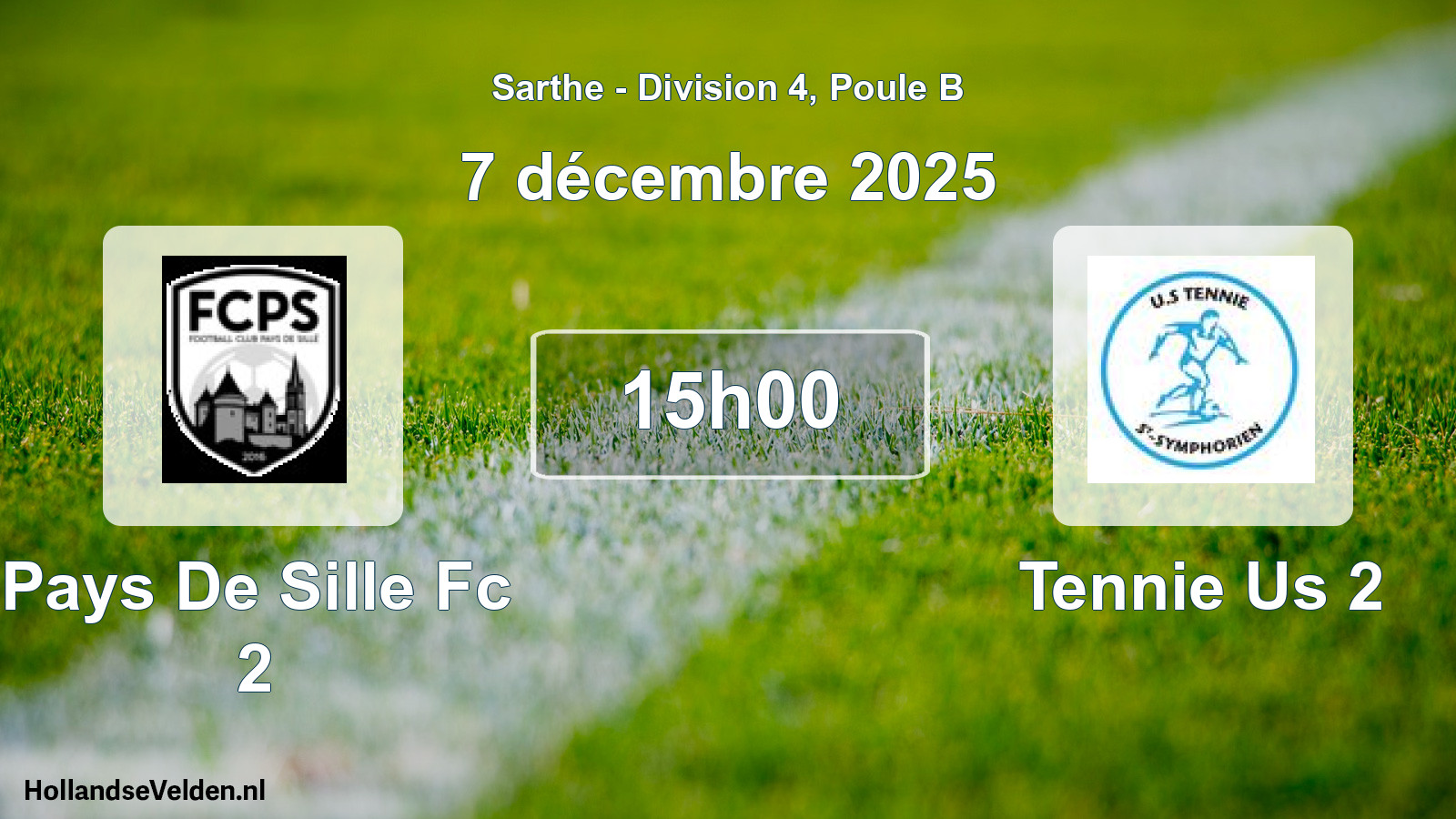 Geplande wedstrijd: Pays De Sille Fc 2 - Tennie Us 2 (7 décembre 2025)
