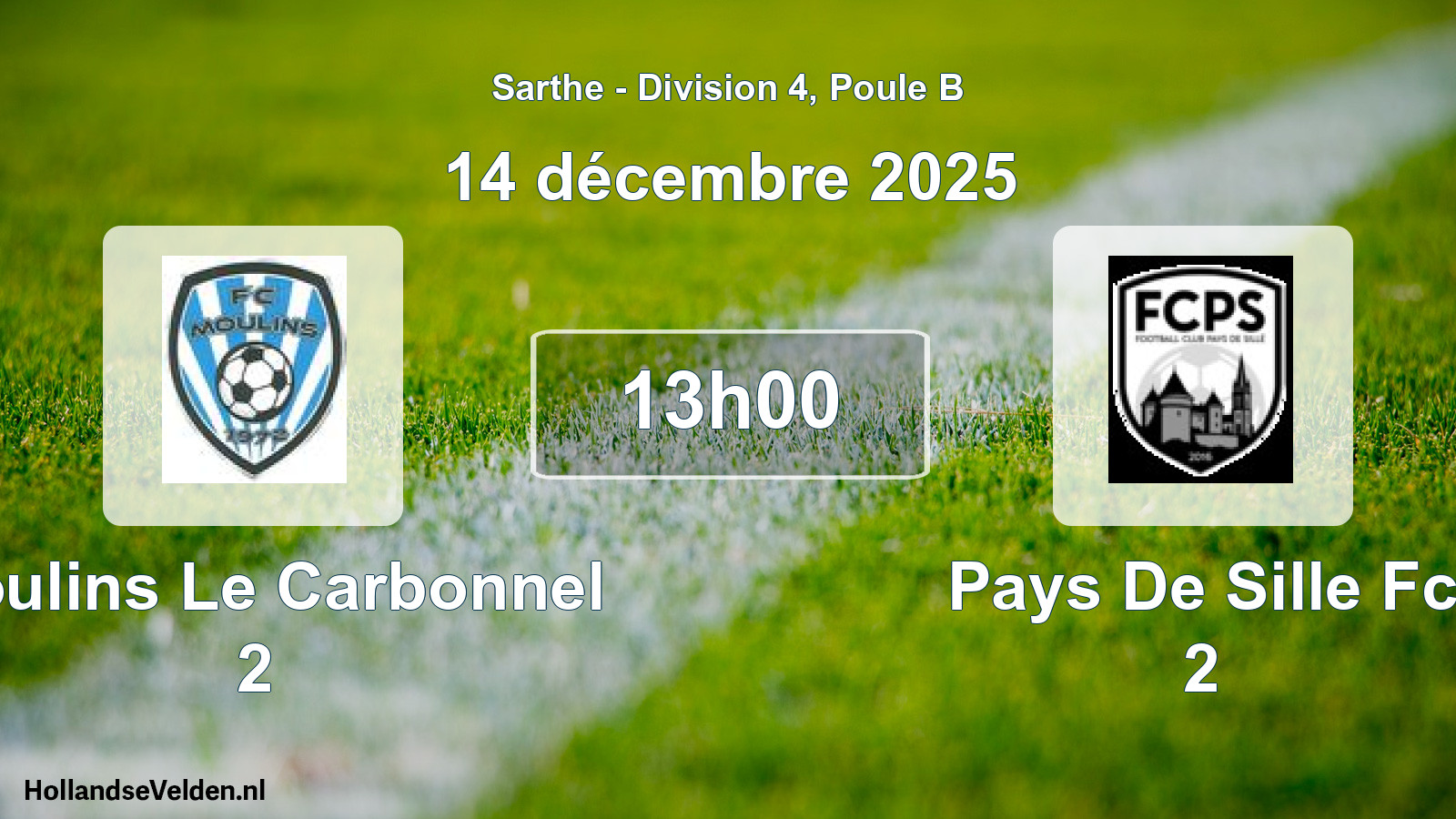 Geplande wedstrijd: Moulins Le Carbonnel 2 - Pays De Sille Fc 2 (14 décembre 2025)