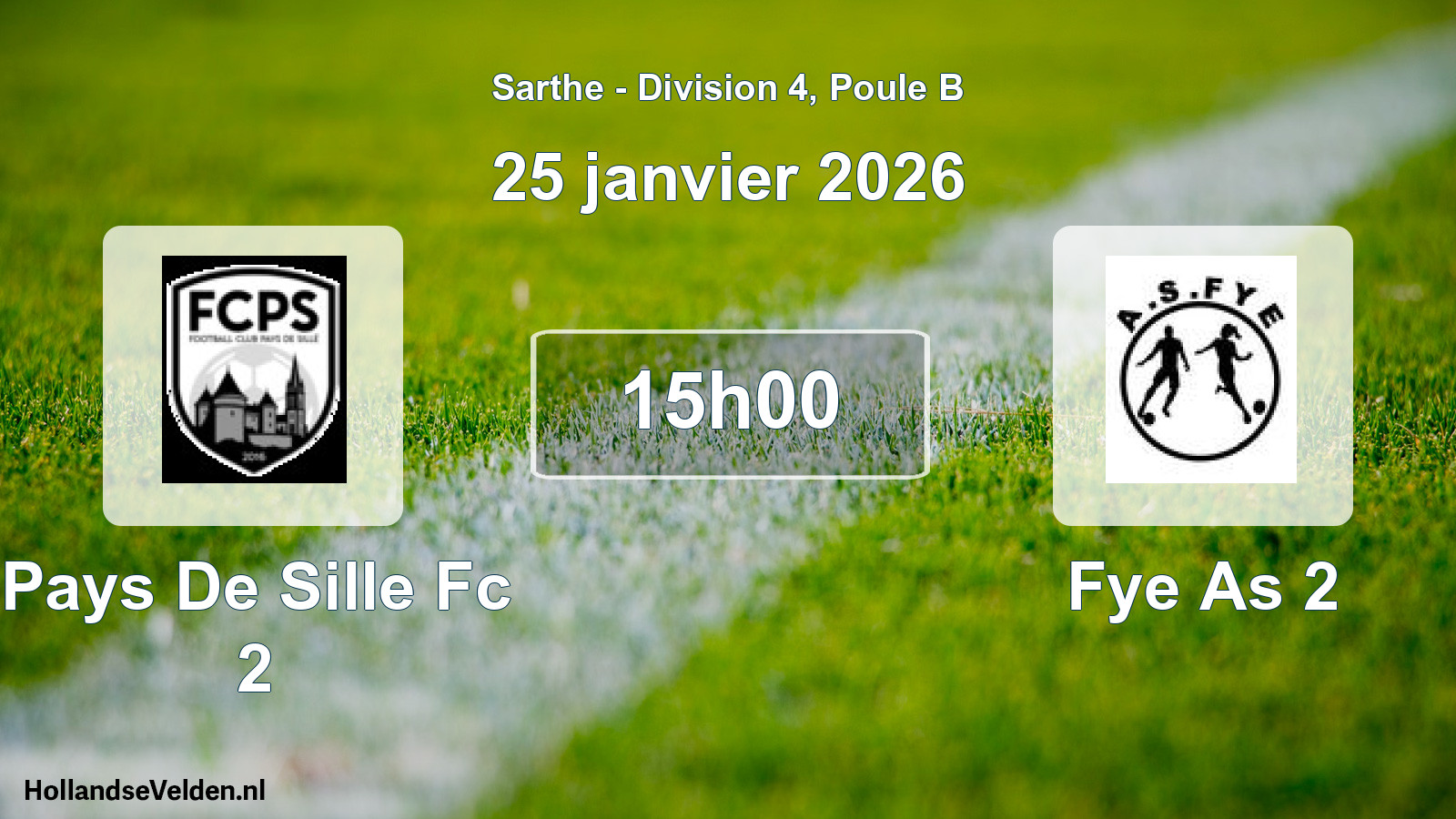 Scheduled Match: Pays De Sille Fc 2 - Fye As 2 (25 January 2026)