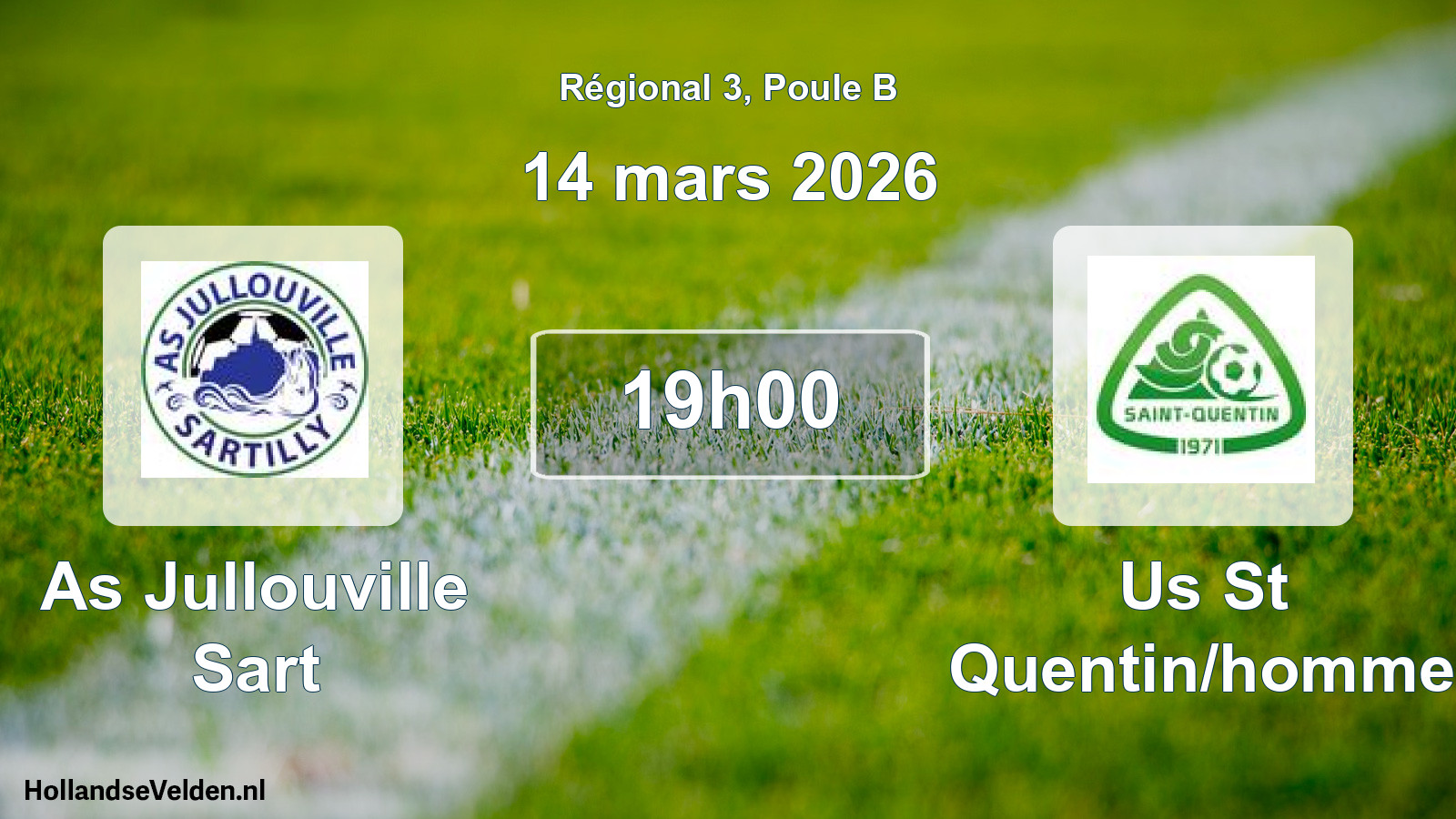 Geplande wedstrijd: As Jullouville Sart - Us St Quentin/homme (14 maart 2026)