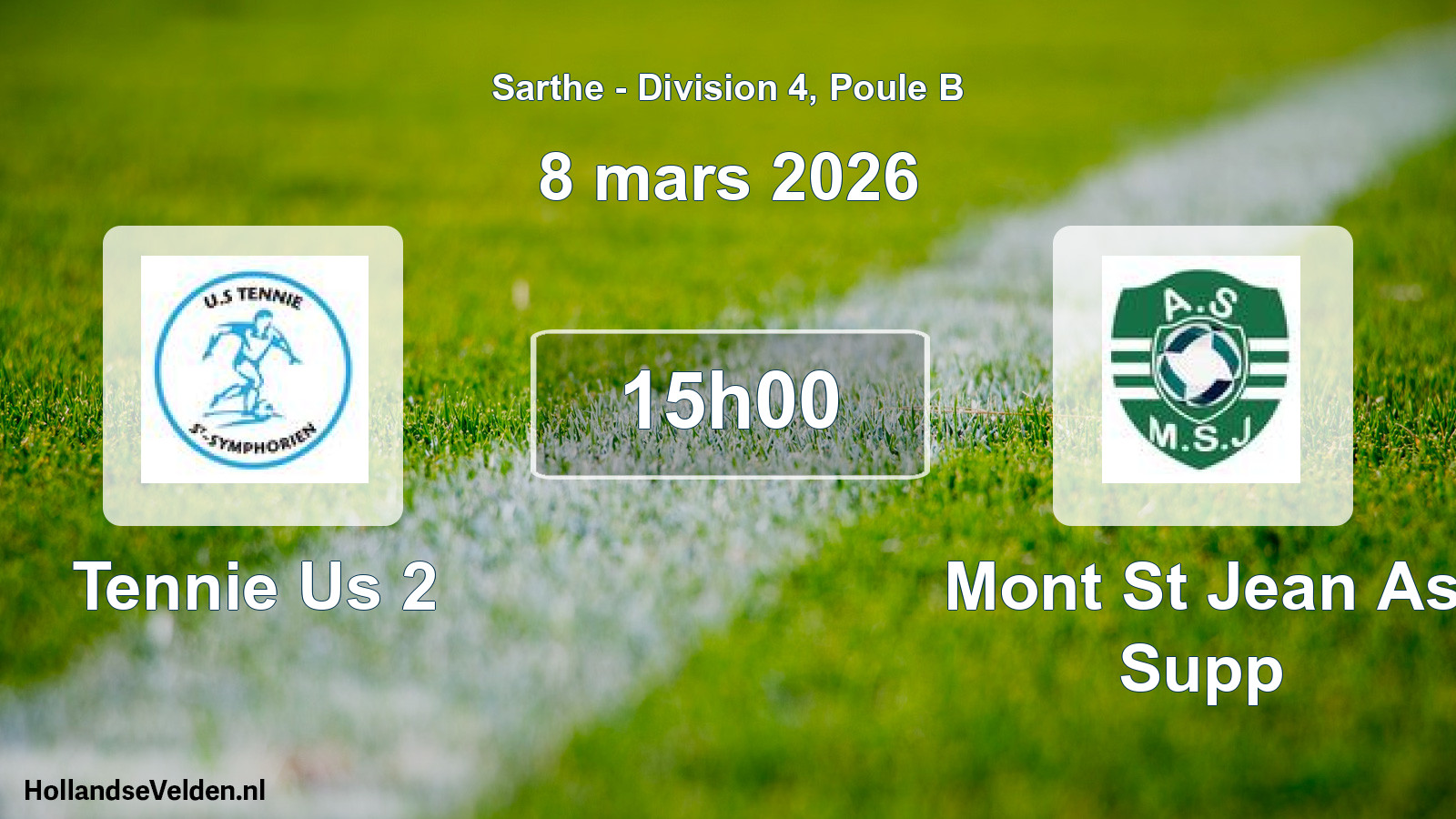 Geplande wedstrijd: Tennie Us 2 - Mont St Jean As Supp (8 maart 2026)