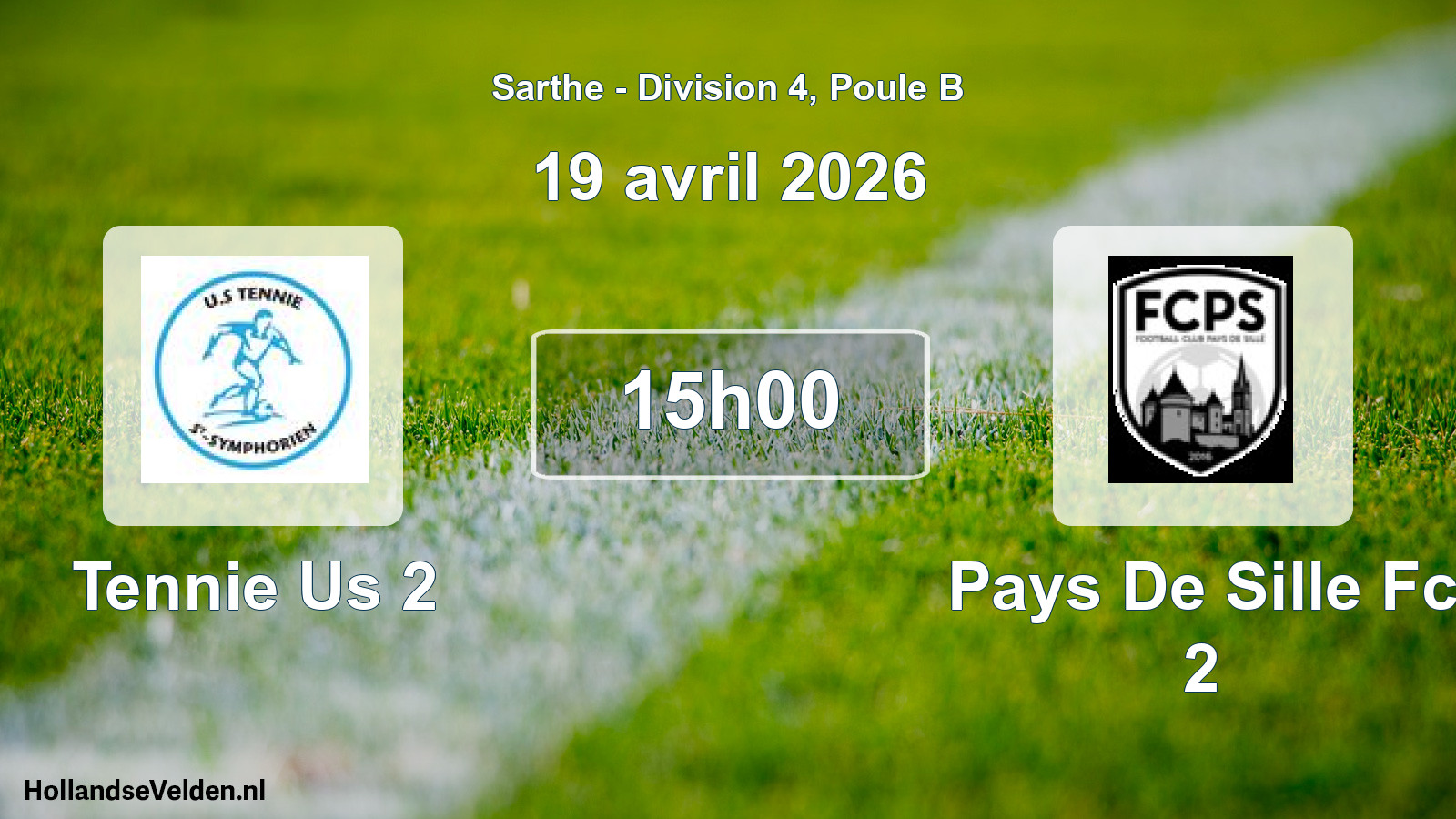 Geplande wedstrijd: Tennie Us 2 - Pays De Sille Fc 2 (19 avril 2026)