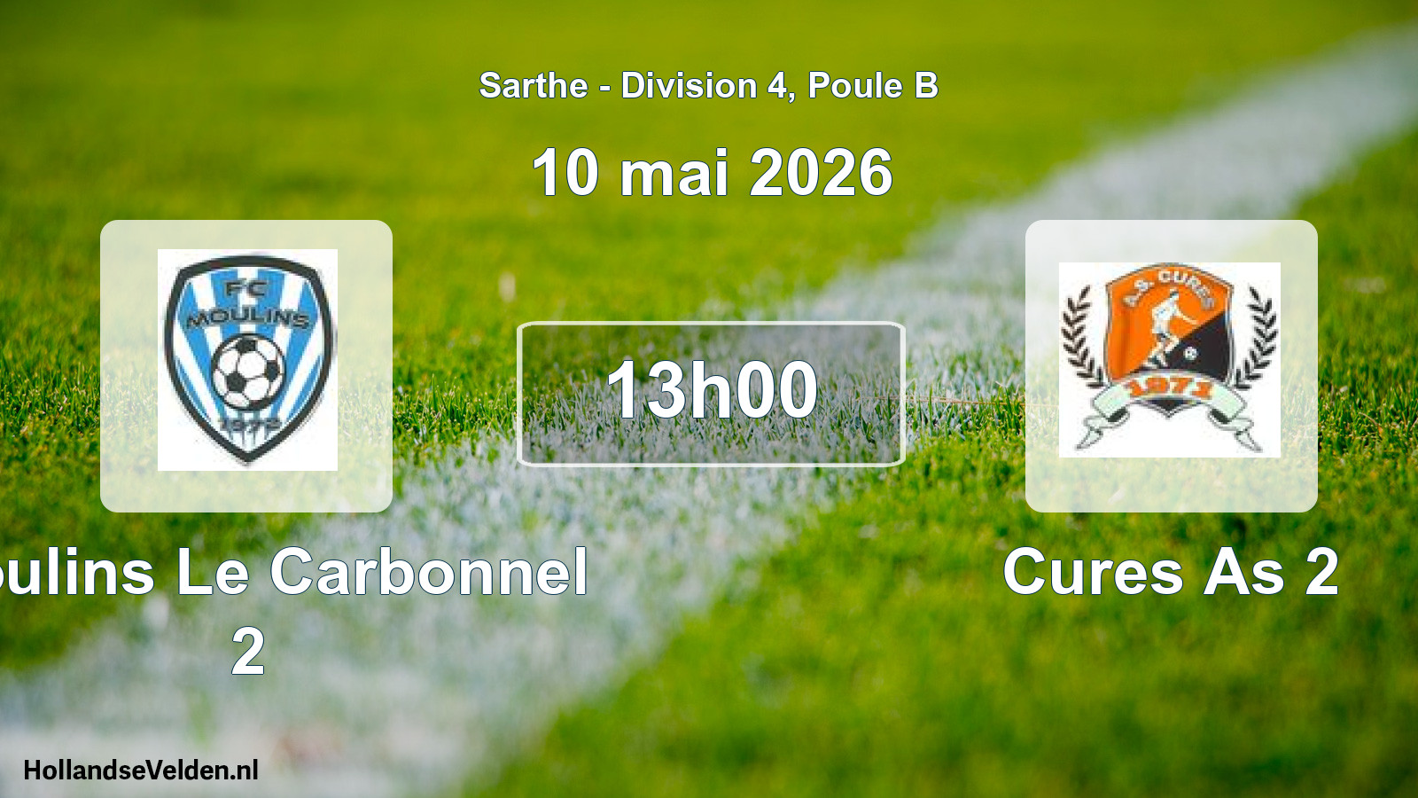 Geplande wedstrijd: Moulins Le Carbonnel 2 - Cures As 2 (10 mei 2026)