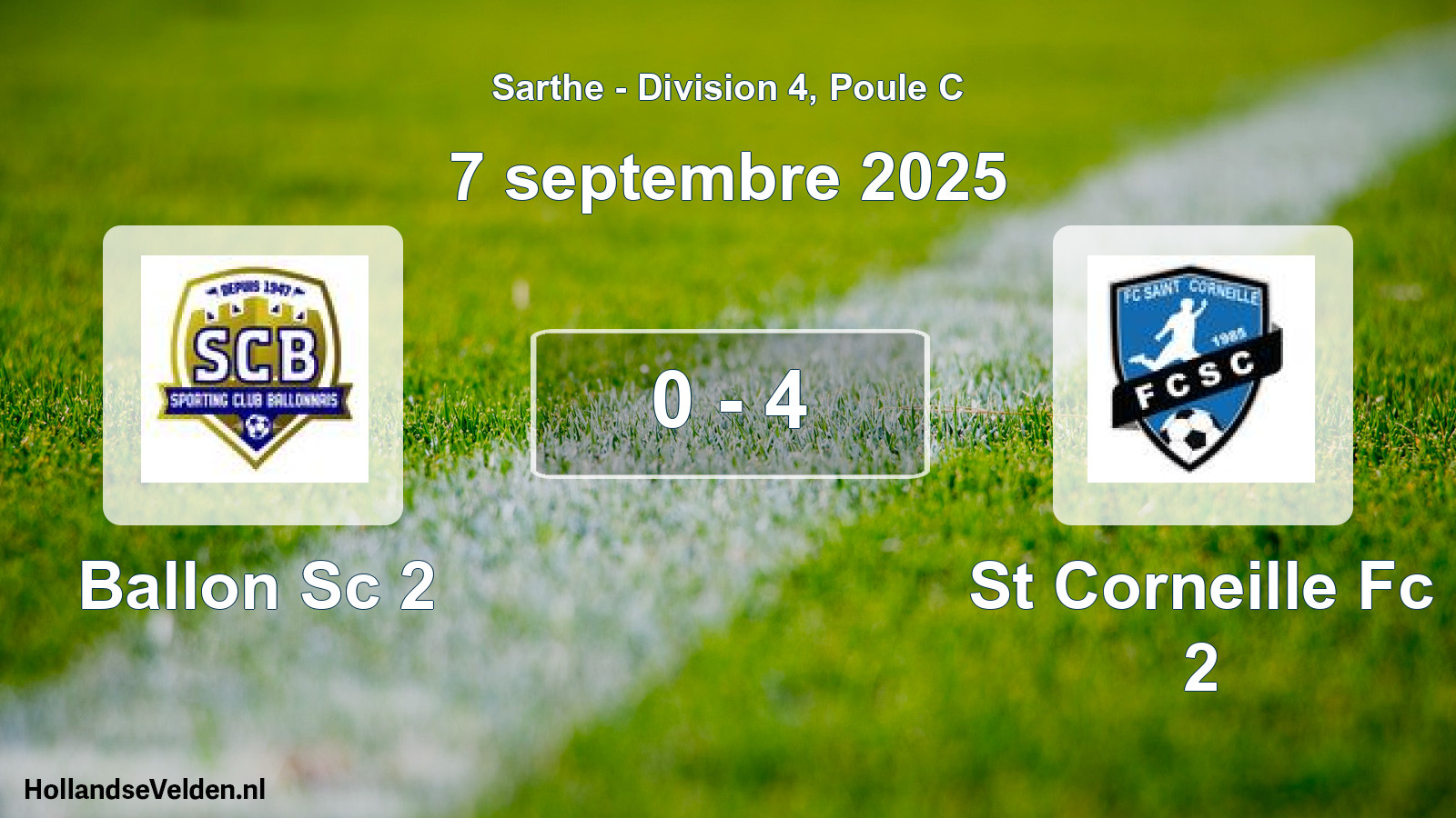 Gespeelde wedstrijd: Ballon Sc 2 - St Corneille Fc 2 0 - 4 (7 september 2025)