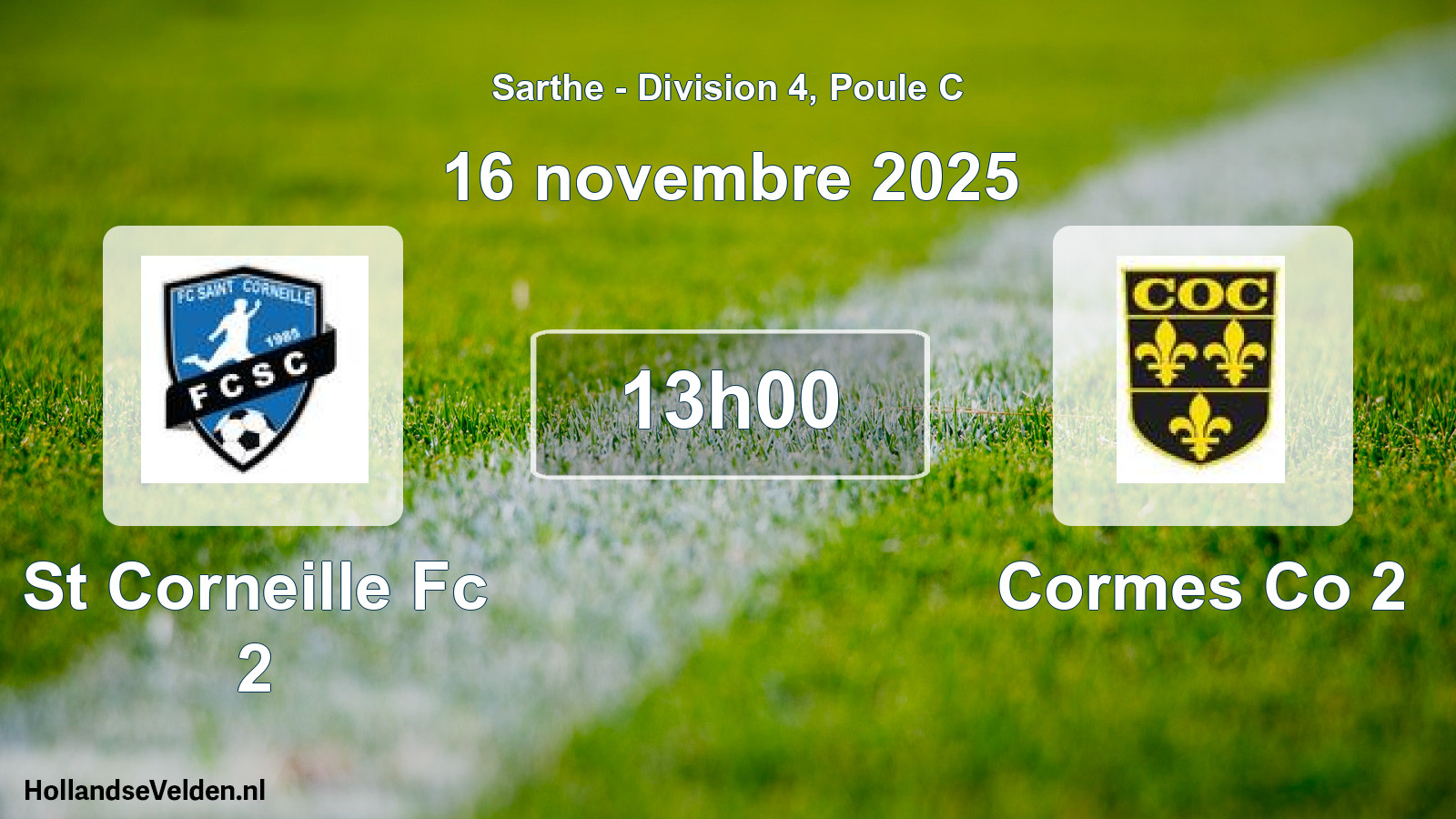 Geplande wedstrijd: St Corneille Fc 2 - Cormes Co 2 (16 novembre 2025)