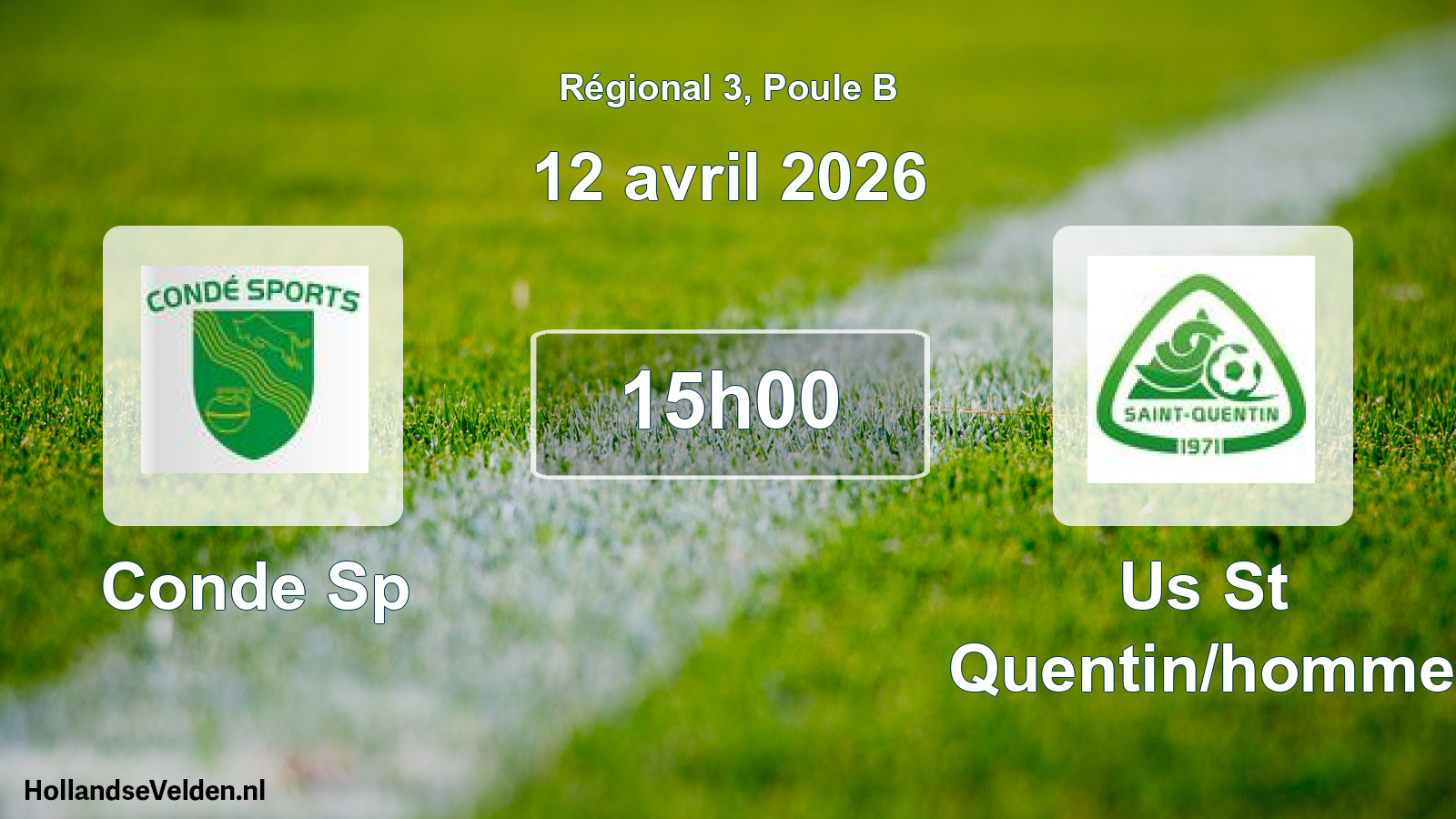 Geplande wedstrijd: Conde Sp - Us St Quentin/homme (12 avril 2026)