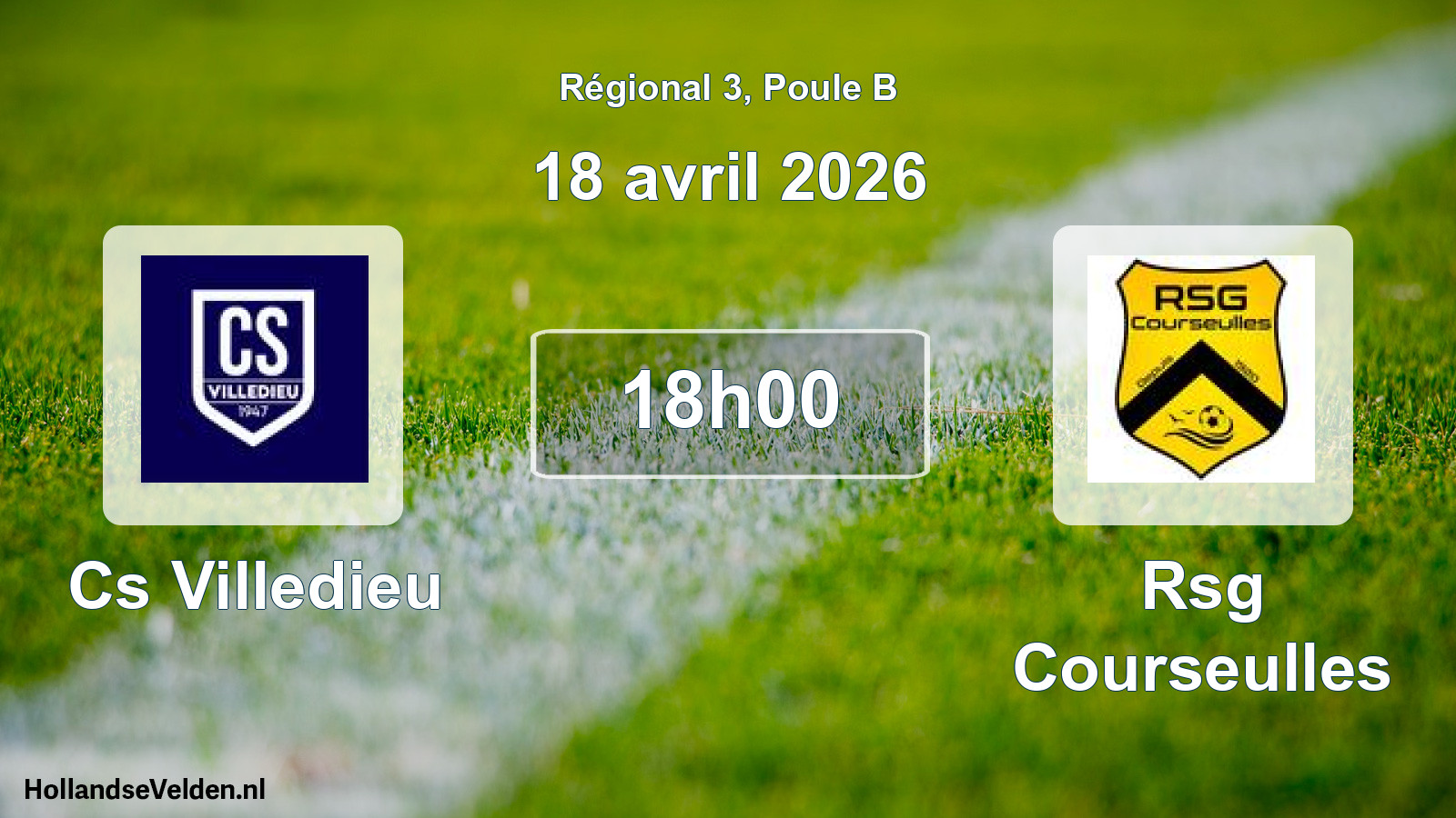 Geplande wedstrijd: Cs Villedieu - Rsg Courseulles (18 avril 2026)