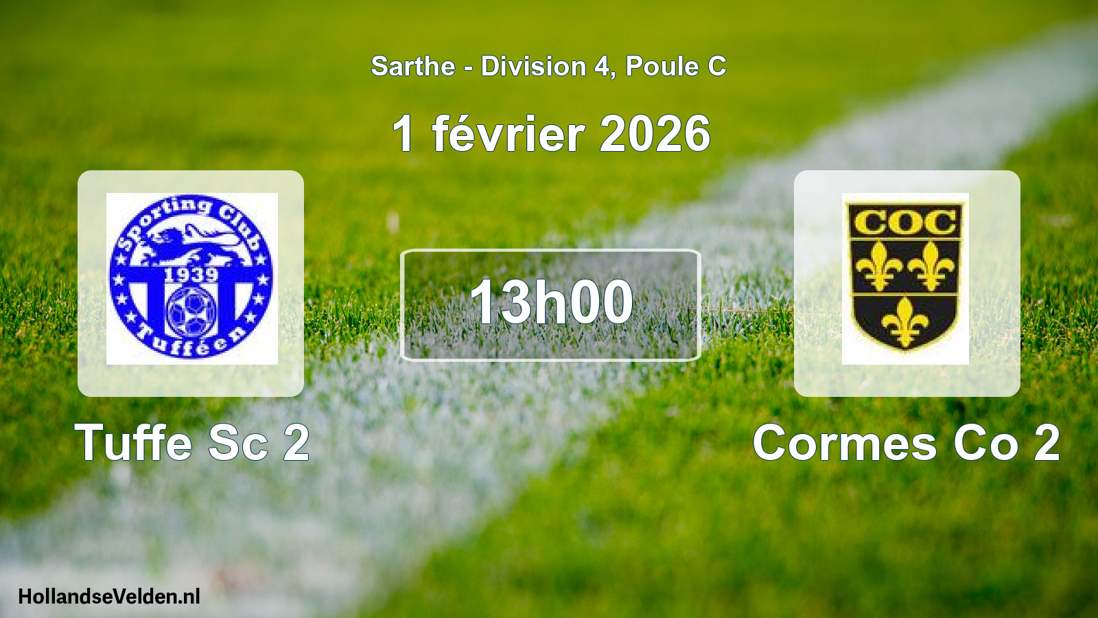 Geplande wedstrijd: Tuffe Sc 2 - Cormes Co 2 (1 février 2026)