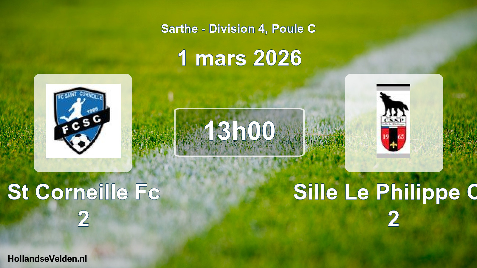 Geplande wedstrijd: St Corneille Fc 2 - Sille Le Philippe Cs 2 (1 maart 2026)