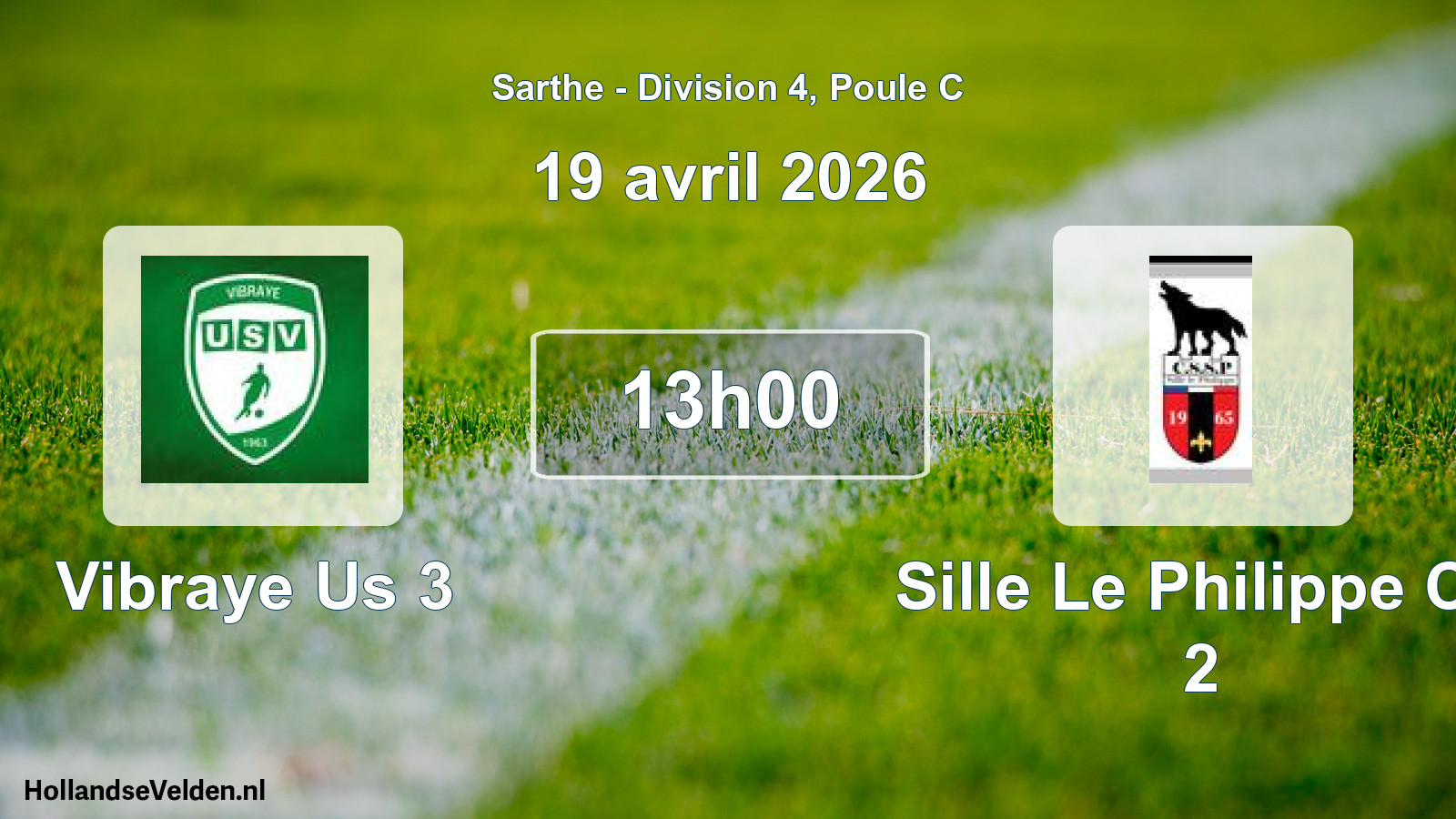 Geplande wedstrijd: Vibraye Us 3 - Sille Le Philippe Cs 2 (19 avril 2026)