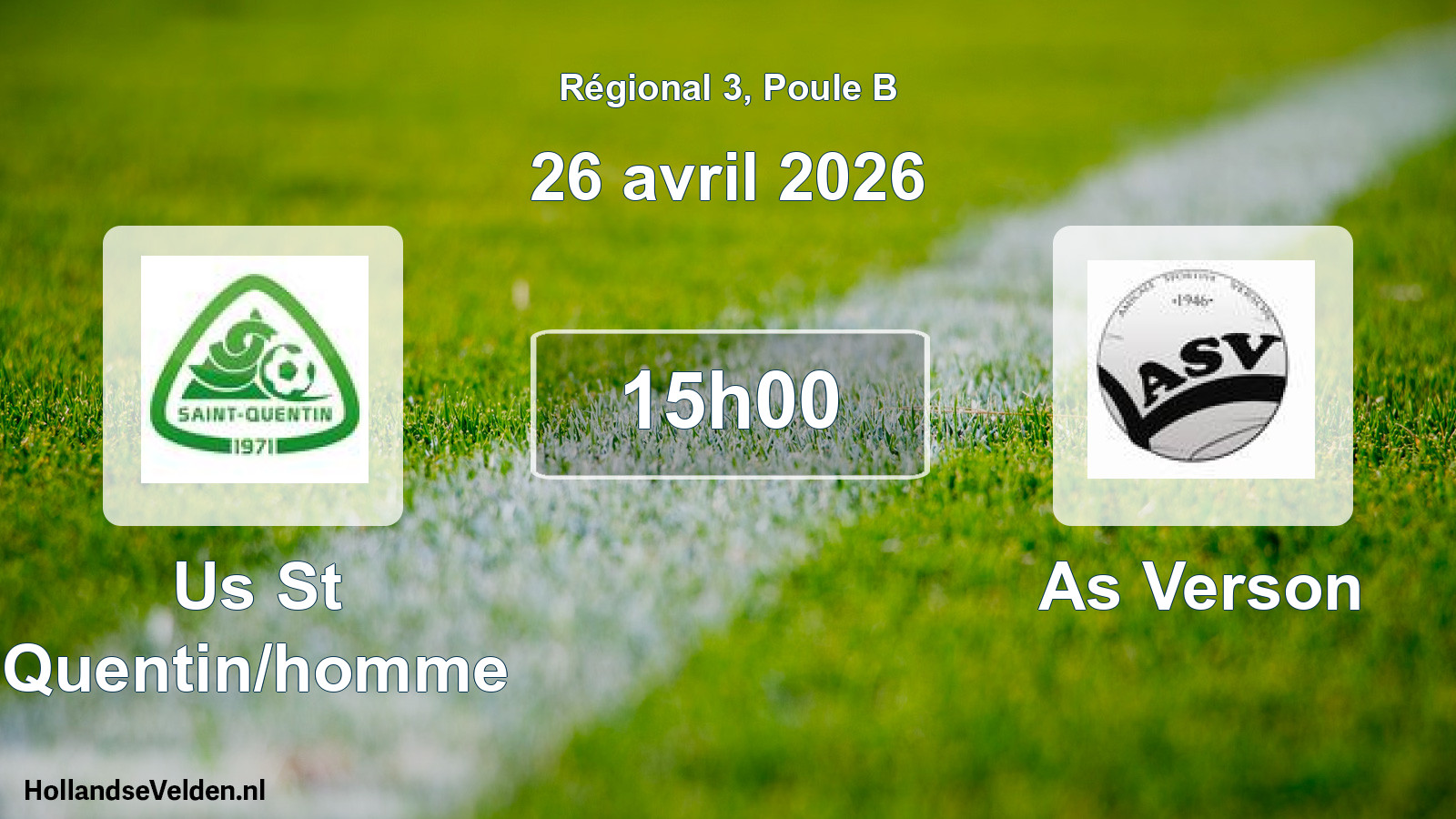 Geplande wedstrijd: Us St Quentin/homme - As Verson (26 april 2026)