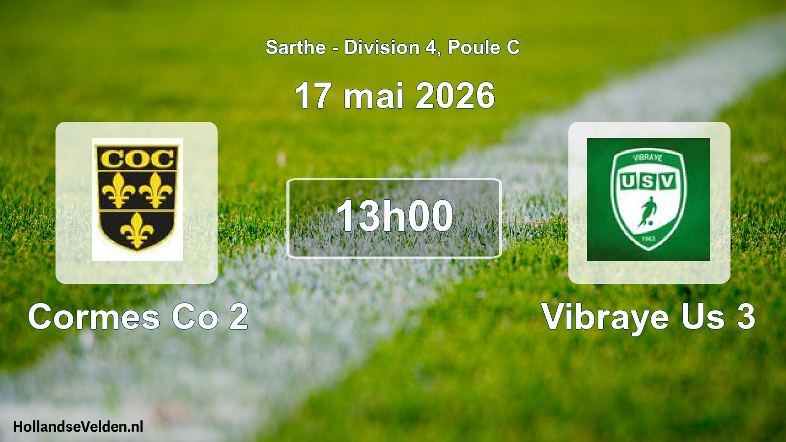 Geplande wedstrijd: Cormes Co 2 - Vibraye Us 3 (17 mai 2026)
