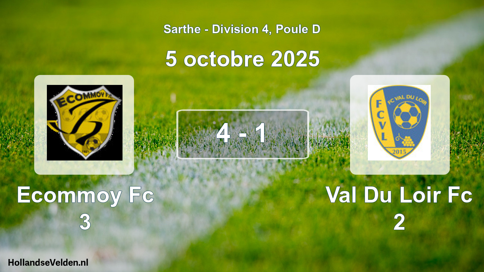 Gespeelde wedstrijd: Ecommoy Fc 3 - Val Du Loir Fc 2 4 - 1 (5 oktober 2025)