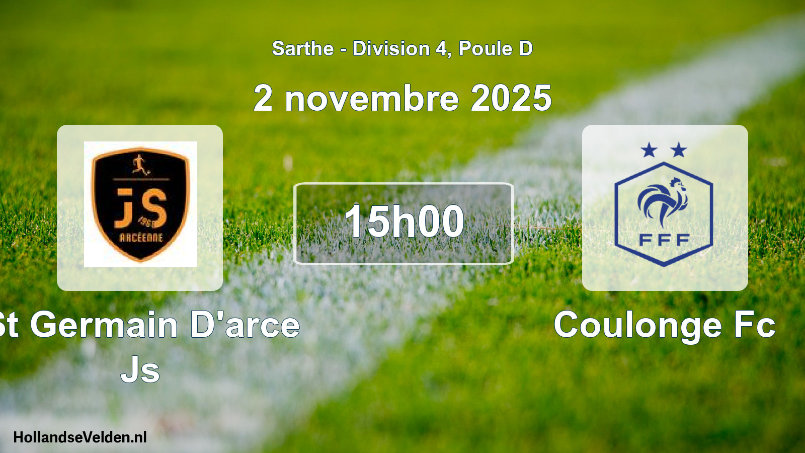 Geplande wedstrijd: St Germain D'arce Js - Coulonge Fc (2 november 2025)