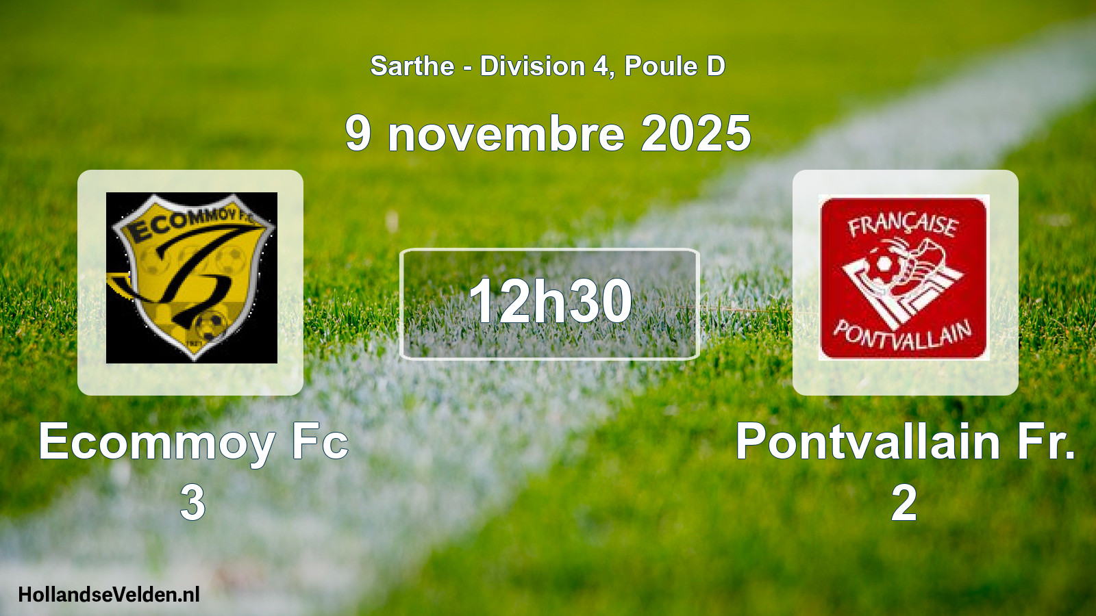 Scheduled Match: Ecommoy Fc 3 - Pontvallain Fr. 2 (9 November 2025)