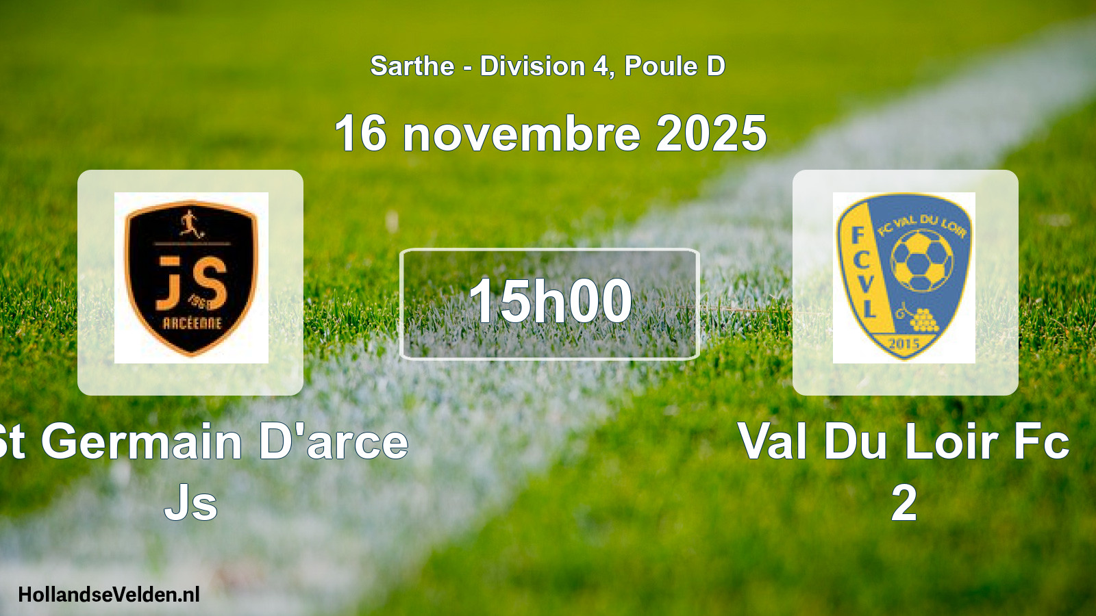 Geplande wedstrijd: St Germain D'arce Js - Val Du Loir Fc 2 (16 november 2025)