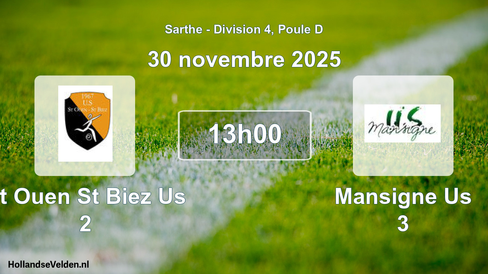 Geplande wedstrijd: St Ouen St Biez Us 2 - Mansigne Us 3 (30 november 2025)