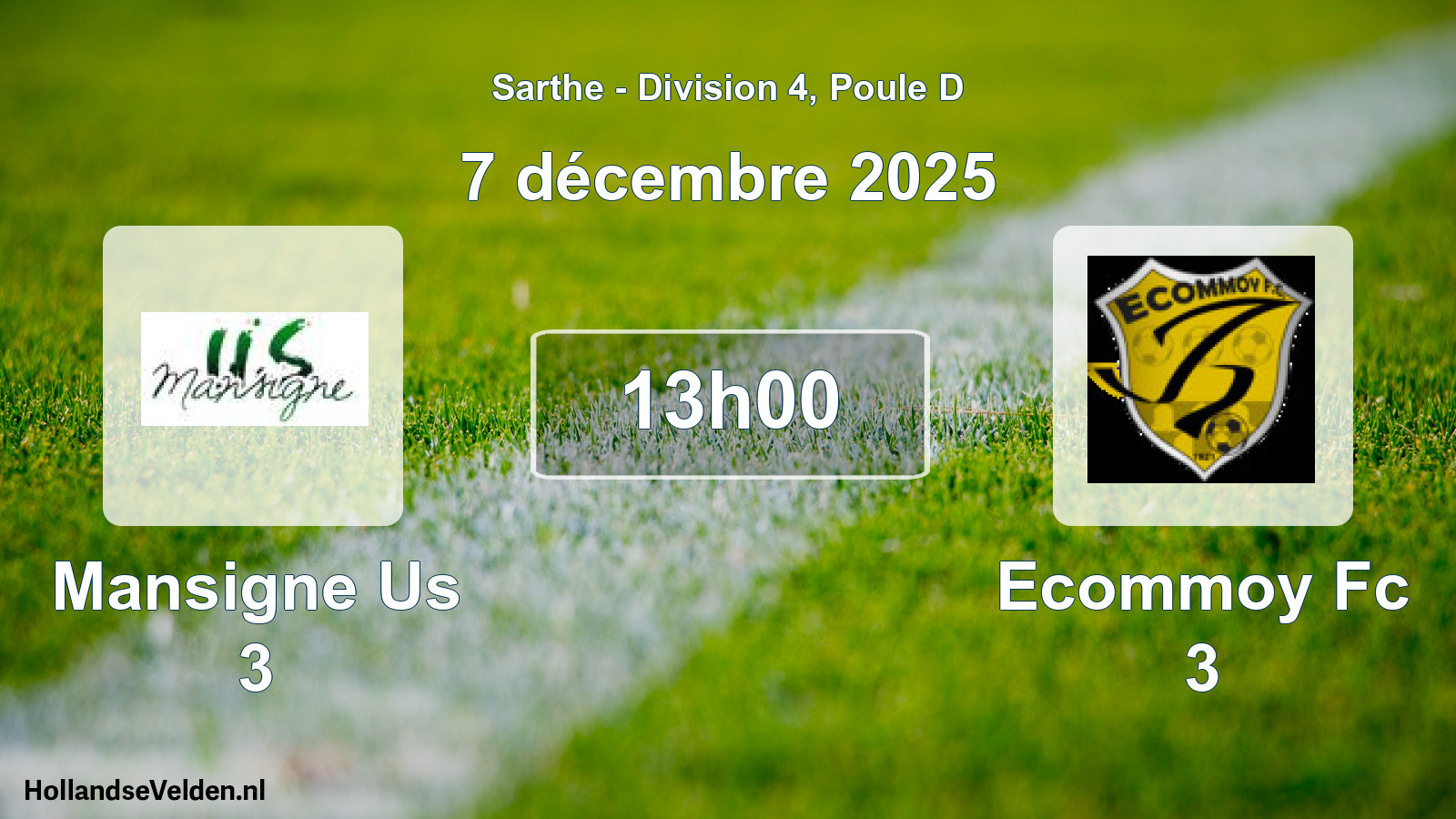 Scheduled Match: Mansigne Us 3 - Ecommoy Fc 3 (7 December 2025)