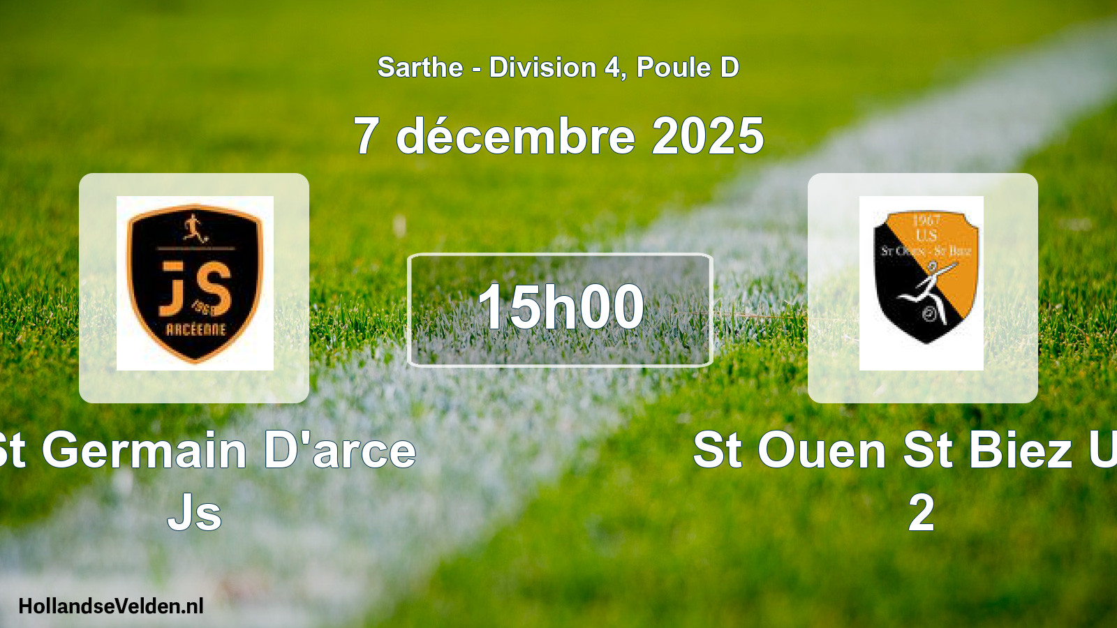 Geplande wedstrijd: St Germain D'arce Js - St Ouen St Biez Us 2 (7 décembre 2025)