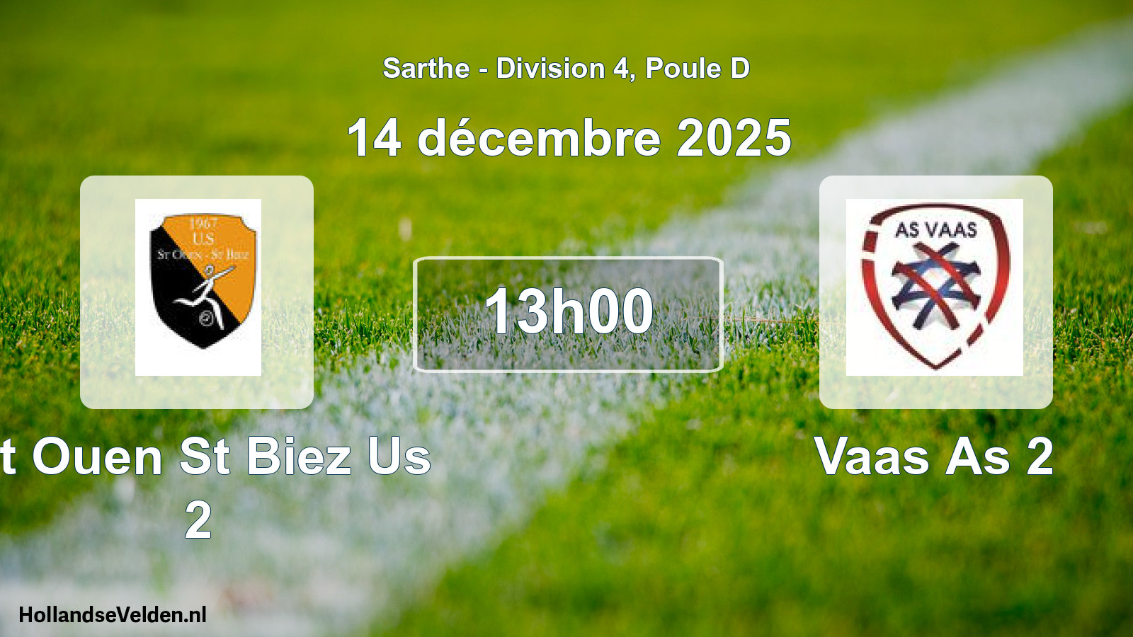 Geplande wedstrijd: St Ouen St Biez Us 2 - Vaas As 2 (14 december 2025)