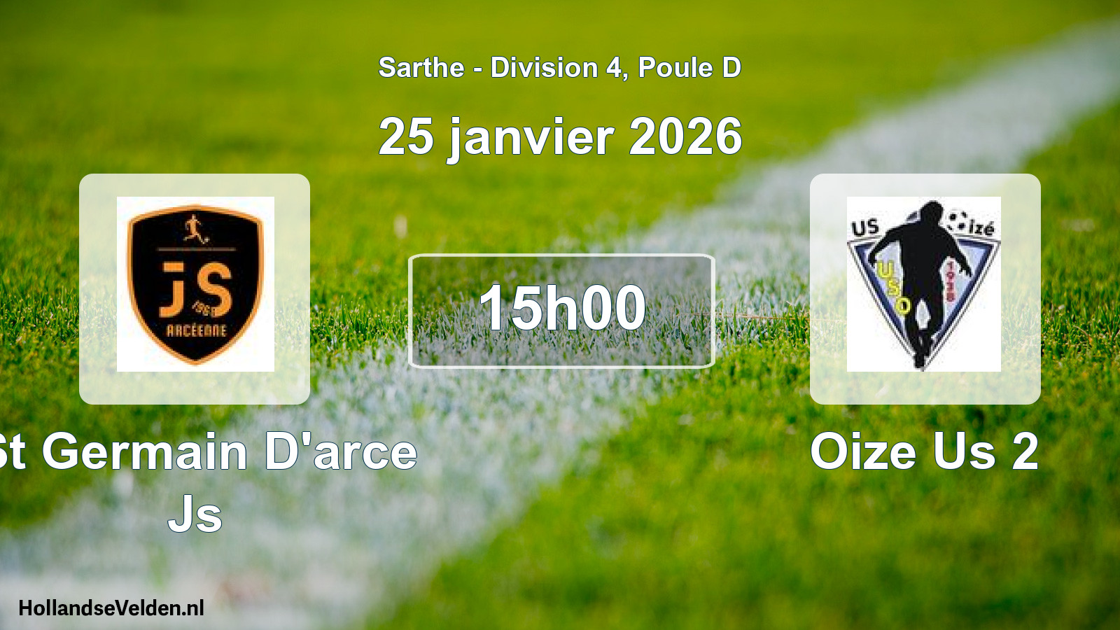 Geplande wedstrijd: St Germain D'arce Js - Oize Us 2 (25 januari 2026)