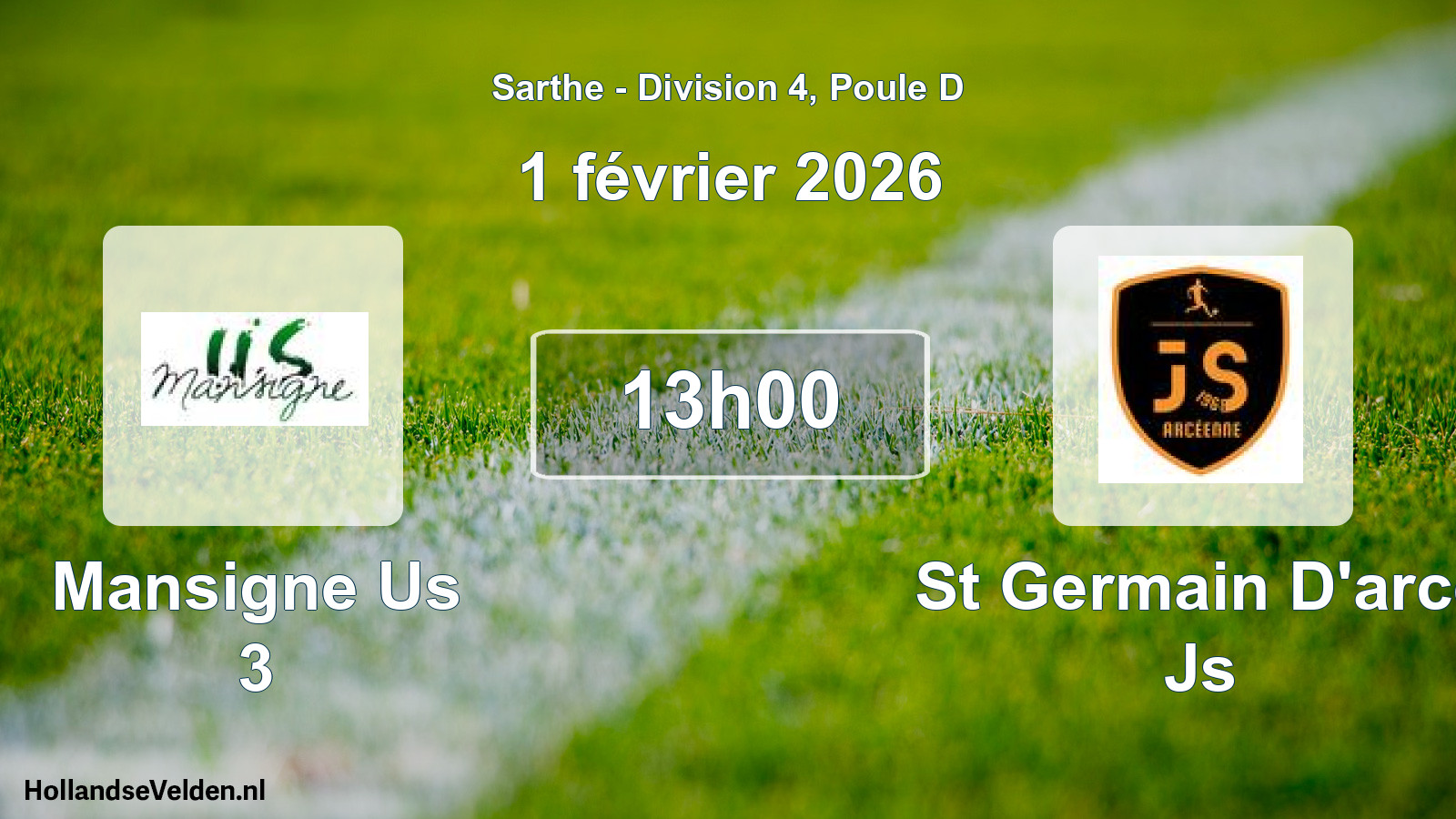 Scheduled Match: Mansigne Us 3 - St Germain D'arce Js (1 February 2026)