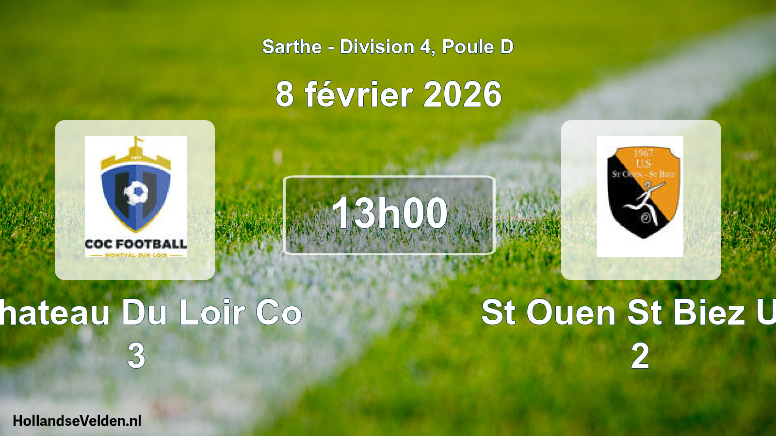 Geplande wedstrijd: Chateau Du Loir Co 3 - St Ouen St Biez Us 2 (8 février 2026)