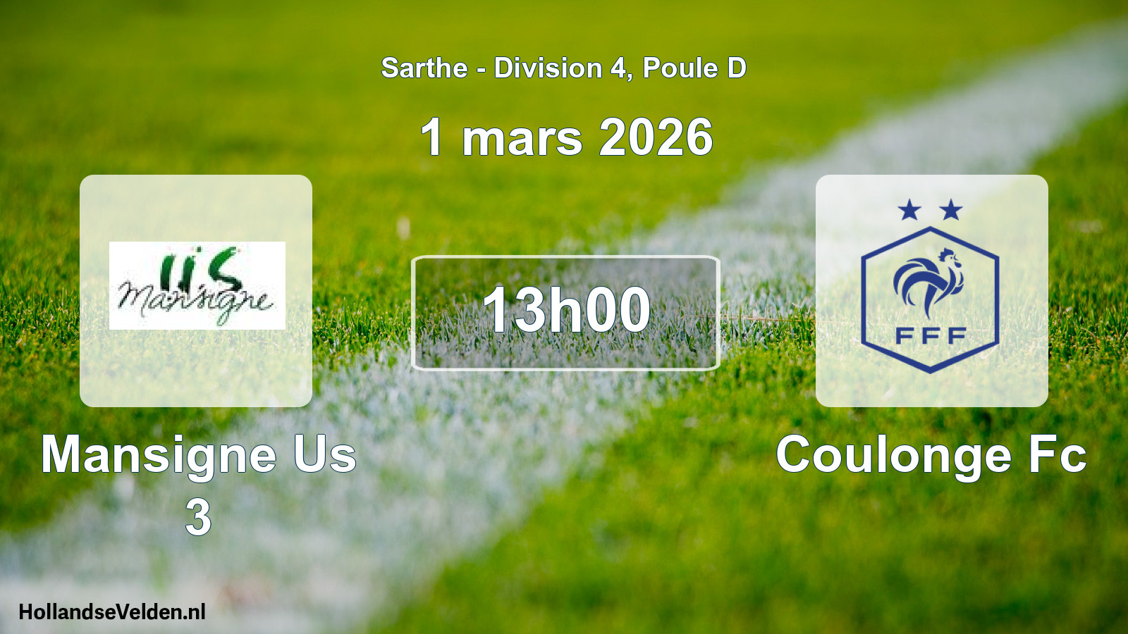 Scheduled Match: Mansigne Us 3 - Coulonge Fc (1 March 2026)