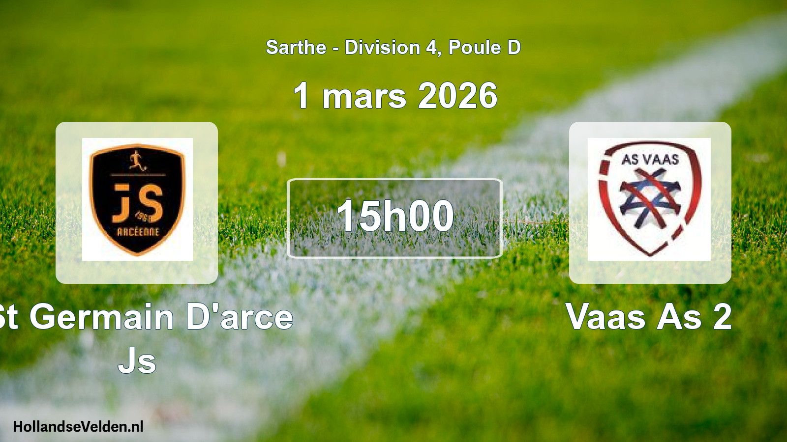 Geplande wedstrijd: St Germain D'arce Js - Vaas As 2 (1 mars 2026)