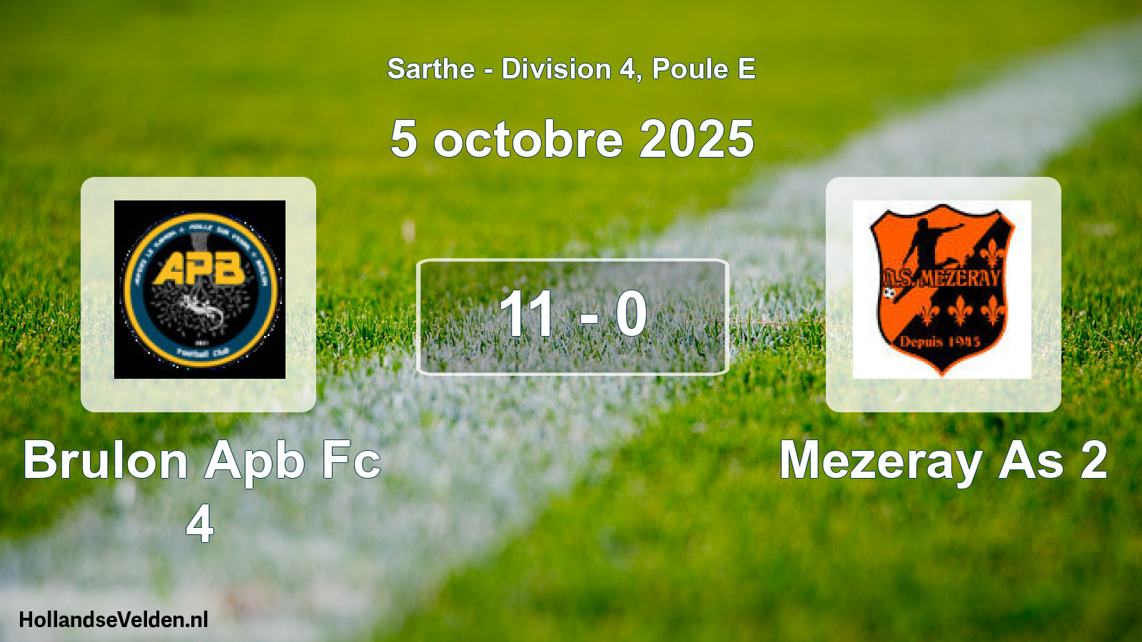 Gespeelde wedstrijd: Brulon Apb Fc 4 - Mezeray As 2 11 - 0 (5 oktober 2025)