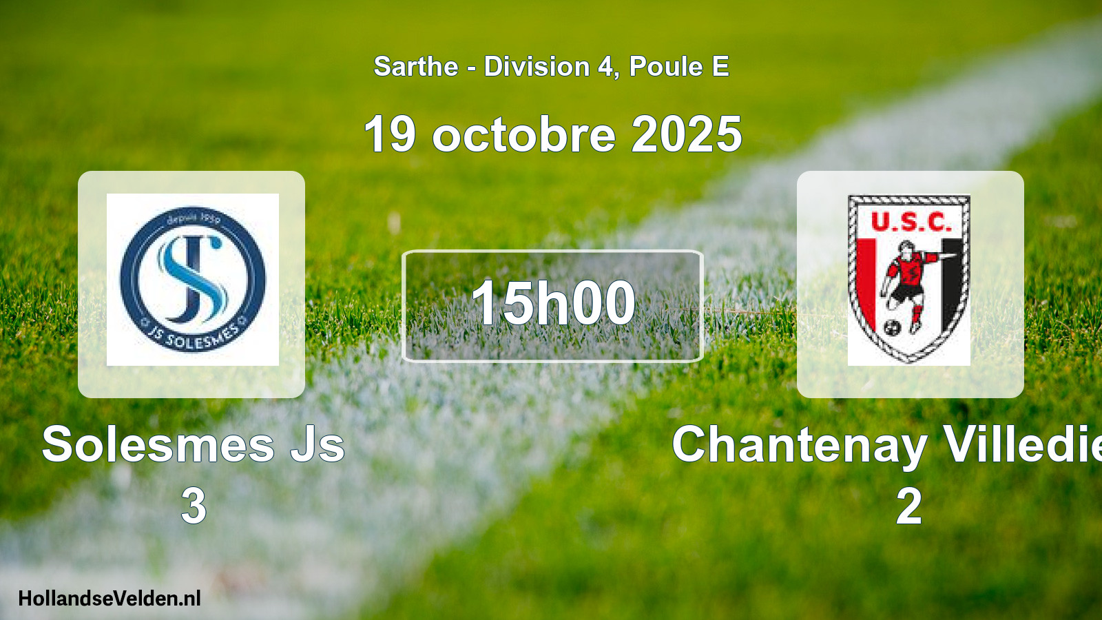 Geplande wedstrijd: Solesmes Js 3 - Chantenay Villedieu 2 (19 octobre 2025)