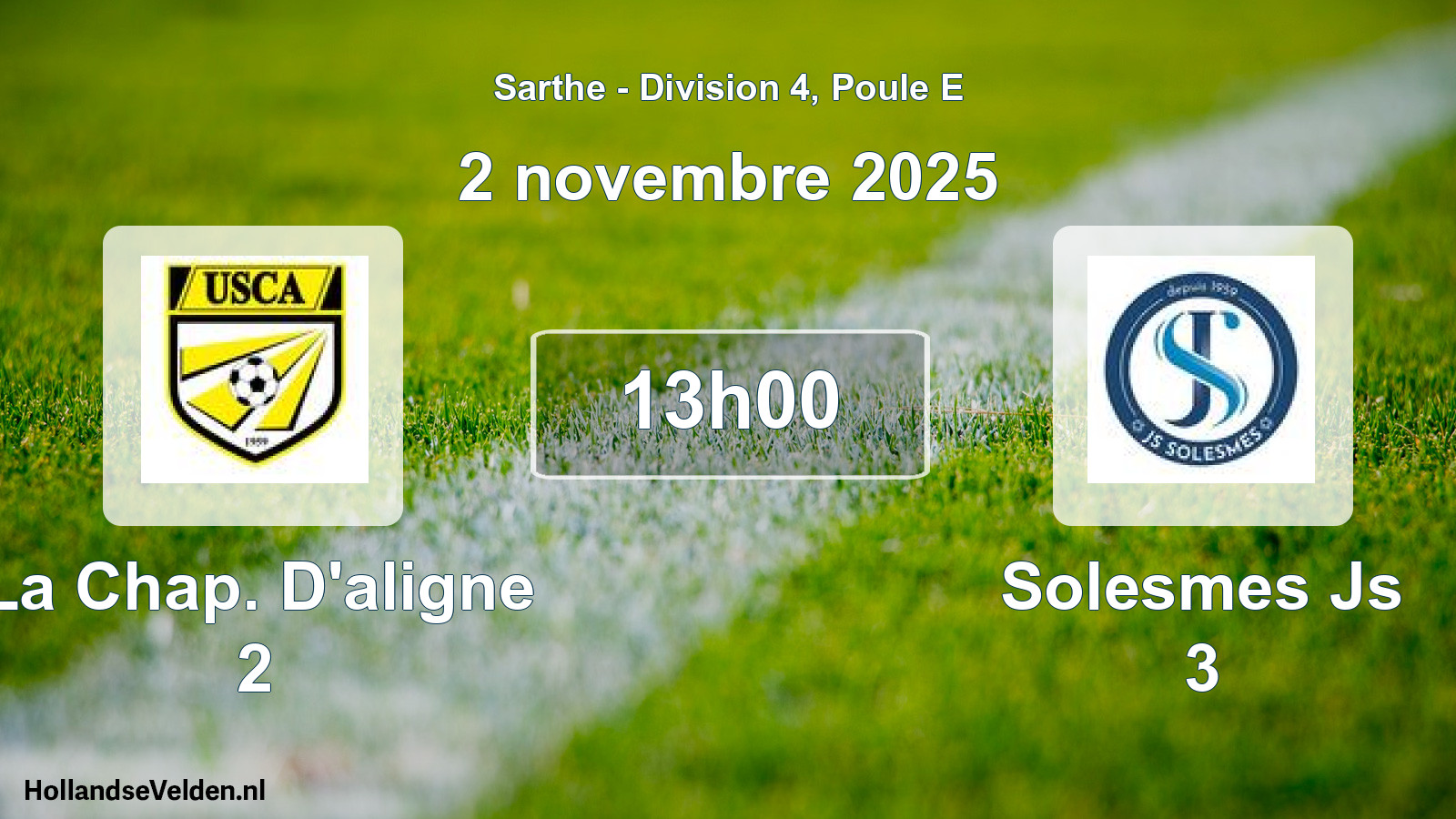 Geplande wedstrijd: La Chap. D'aligne 2 - Solesmes Js 3 (2 november 2025)