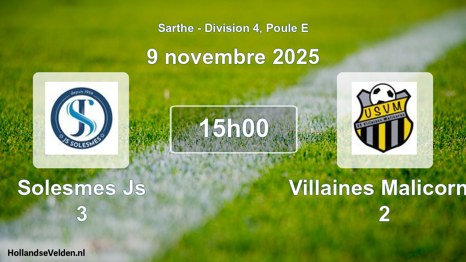 Scheduled Match: Solesmes Js 3 - Villaines Malicorne 2 (9 November 2025)