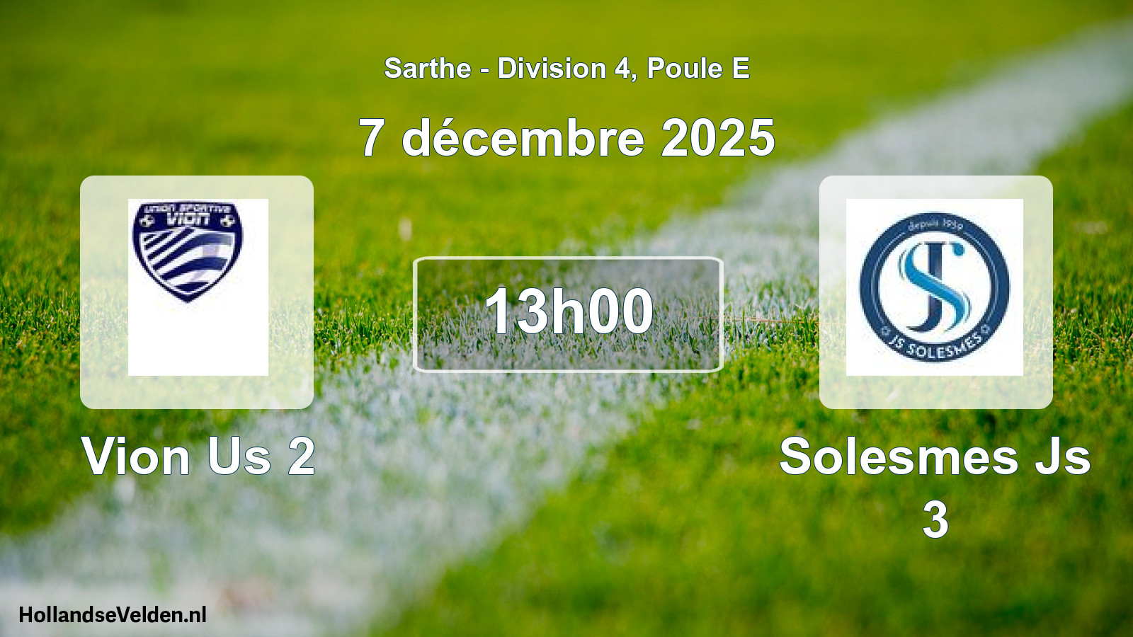 Geplande wedstrijd: Vion Us 2 - Solesmes Js 3 (7 décembre 2025)
