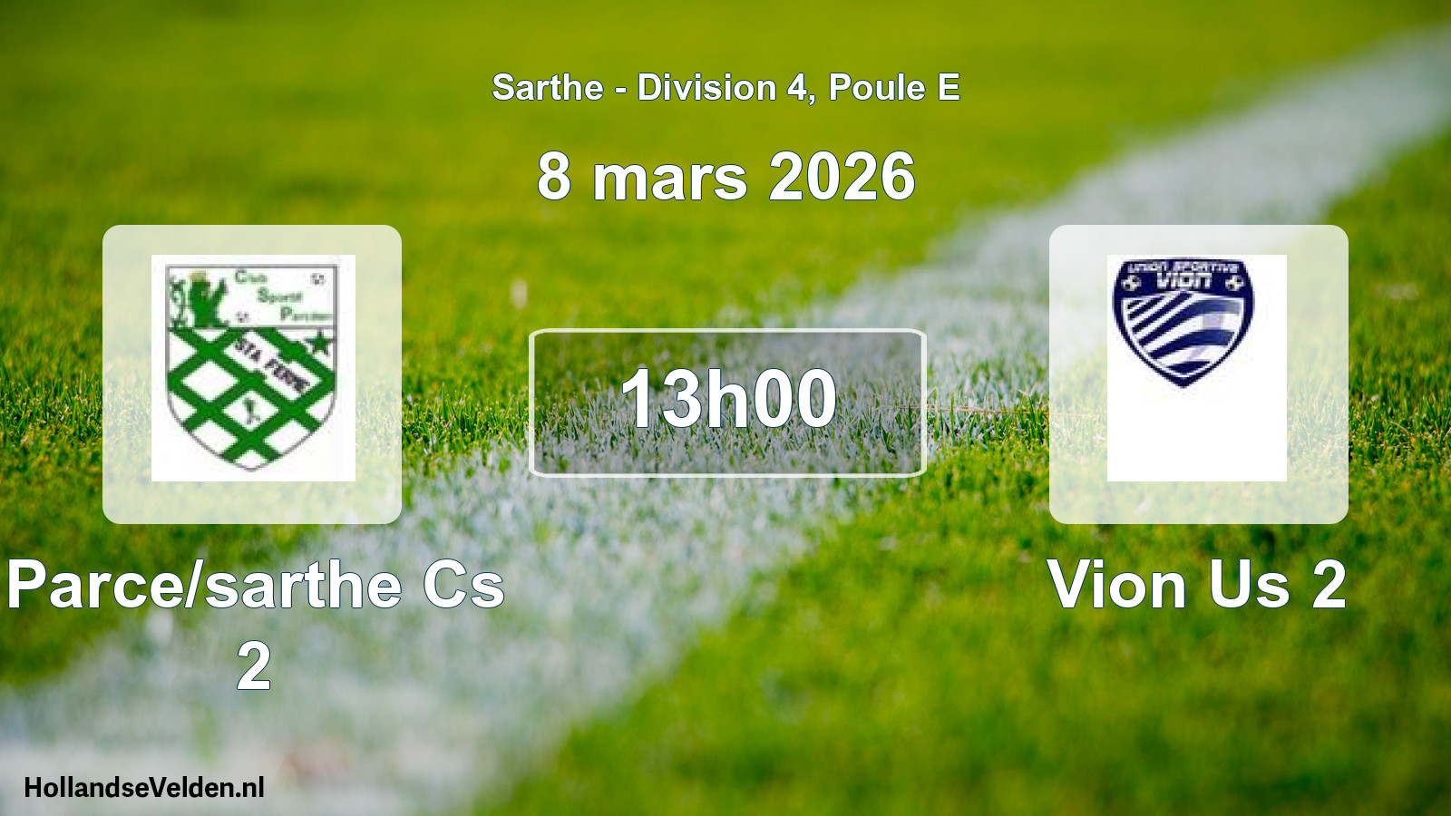 Geplande wedstrijd: Parce/sarthe Cs 2 - Vion Us 2 (8 mars 2026)