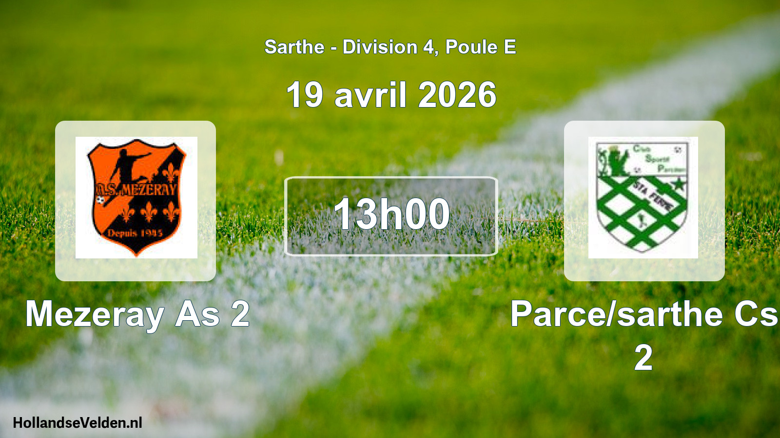 Scheduled Match: Mezeray As 2 - Parce/sarthe Cs 2 (19 April 2026)