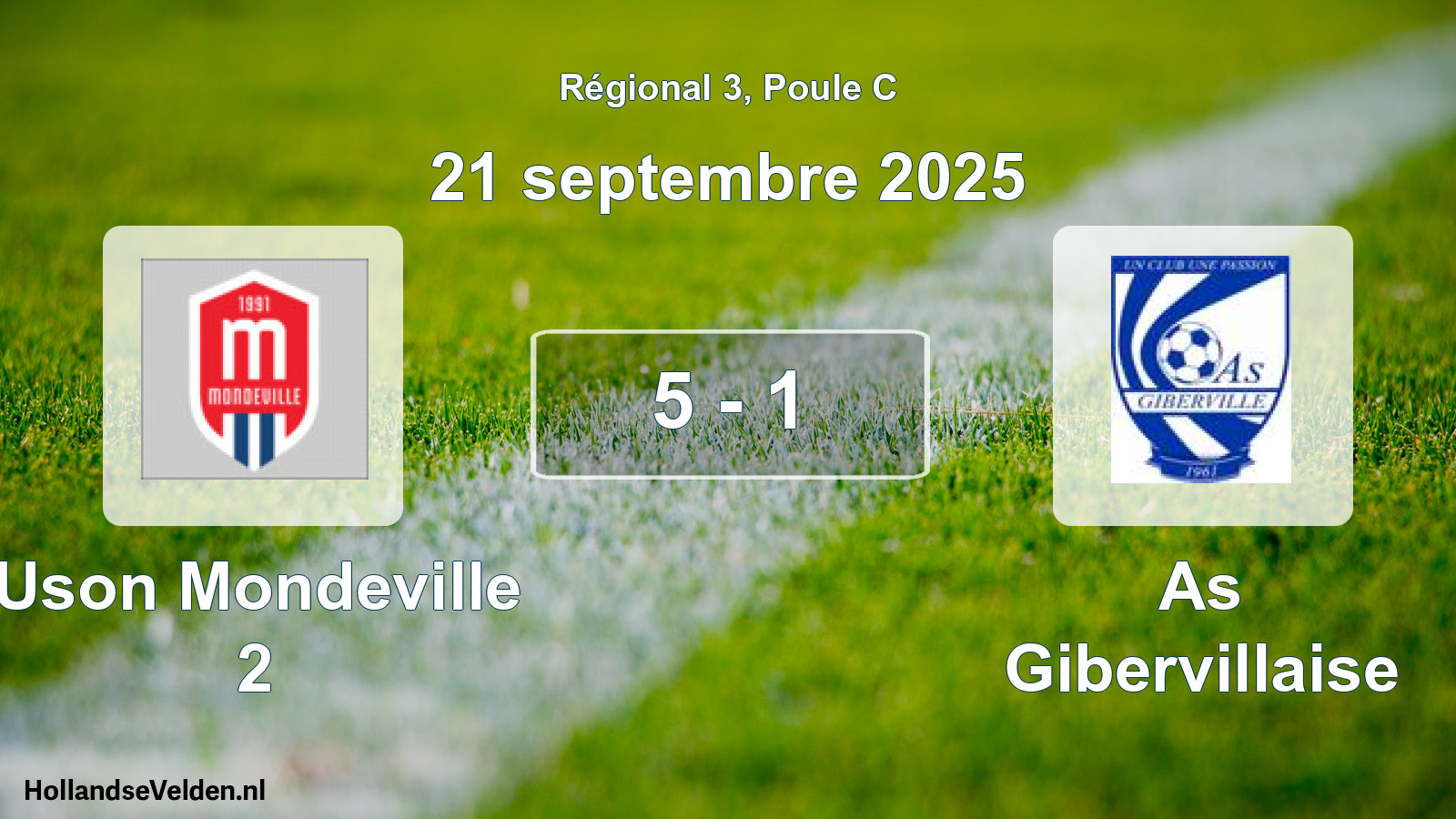 Gespeelde wedstrijd: Uson Mondeville 2 - As Gibervillaise 5 - 1 (21 september 2025)