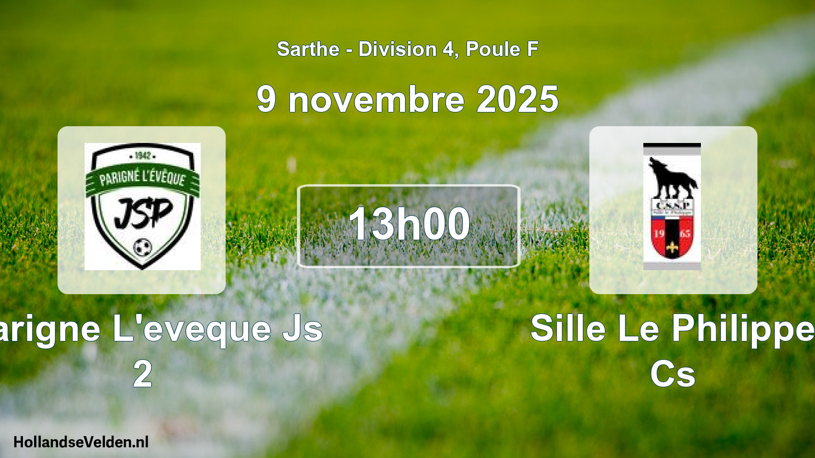 Geplande wedstrijd: Parigne L'eveque Js 2 - Sille Le Philippe Cs (9 novembre 2025)