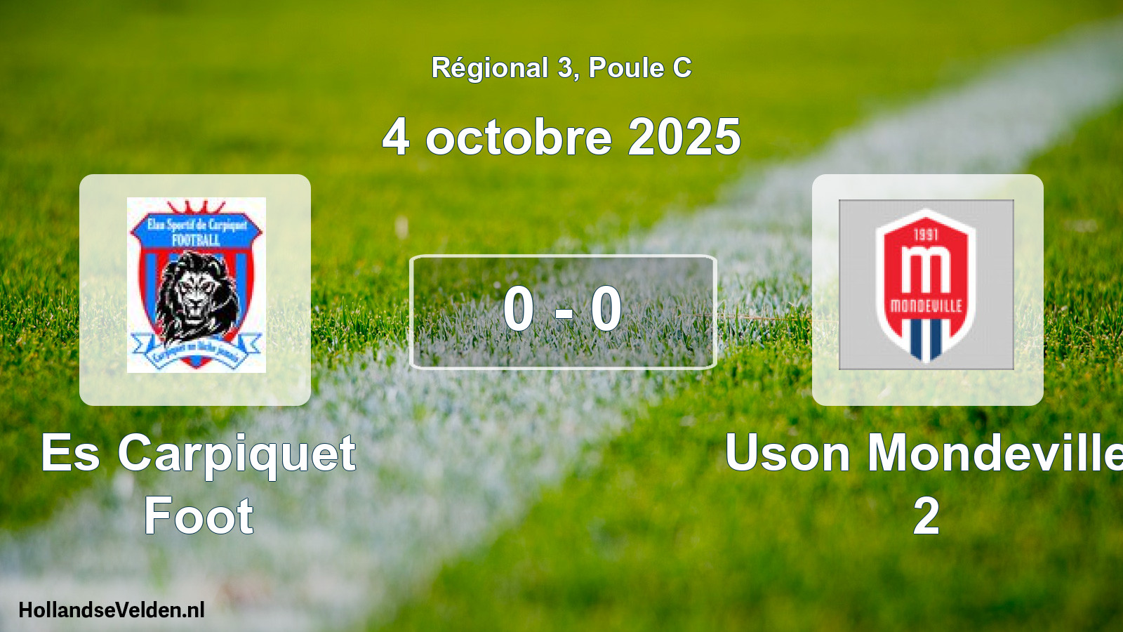 Gespeelde wedstrijd: Es Carpiquet Foot - Uson Mondeville 2 0 - 0 (4 octobre 2025)
