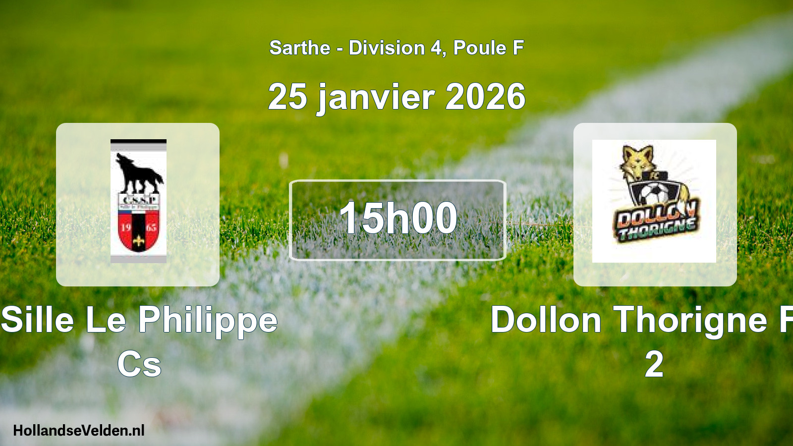 Geplande wedstrijd: Sille Le Philippe Cs - Dollon Thorigne Fc 2 (25 januari 2026)