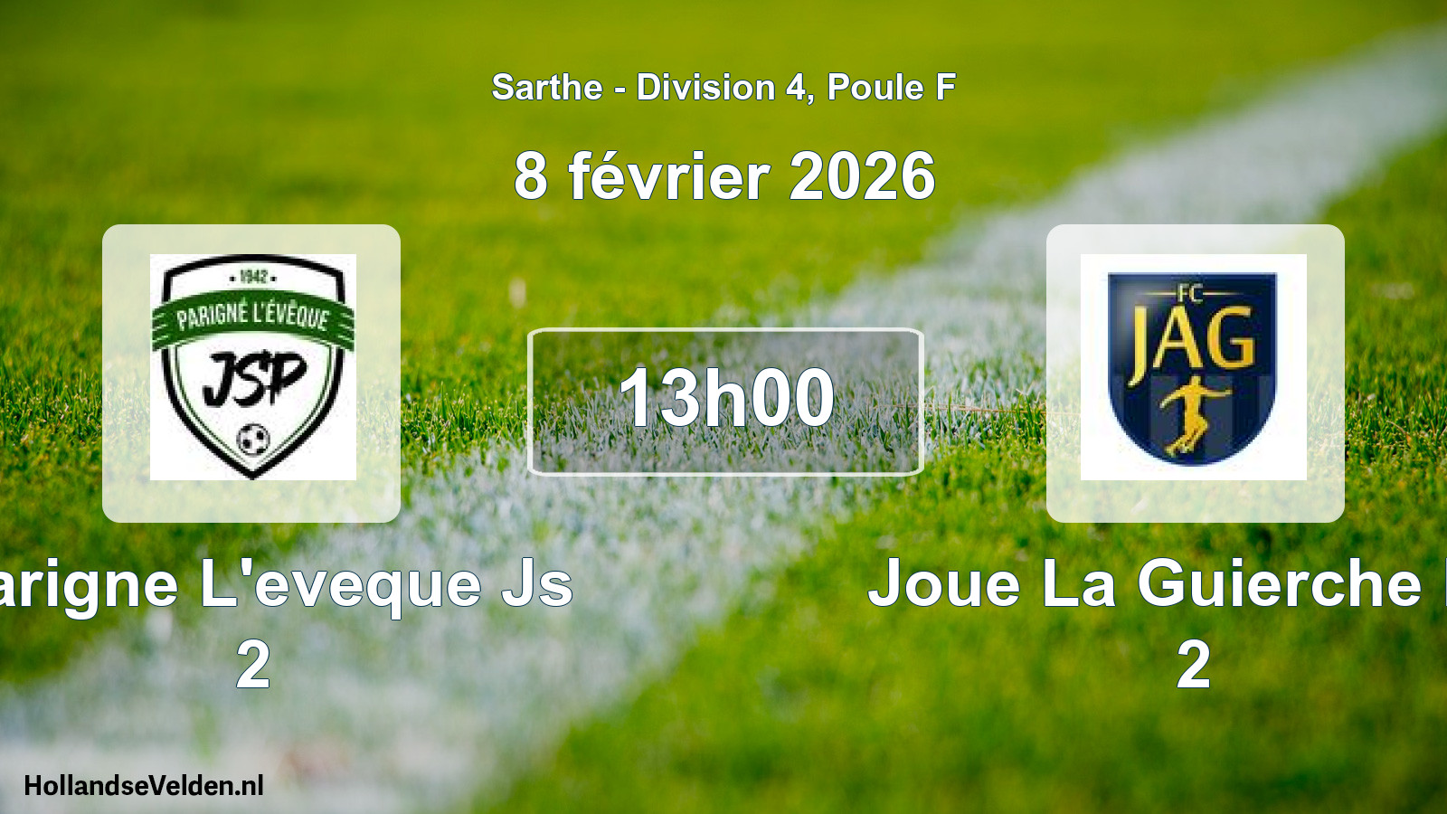 Geplande wedstrijd: Parigne L'eveque Js 2 - Joue La Guierche Fc 2 (8 februari 2026)