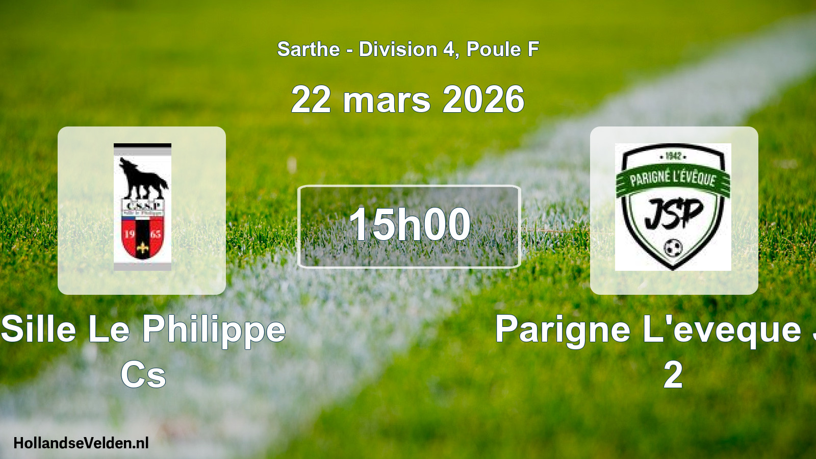 Geplande wedstrijd: Sille Le Philippe Cs - Parigne L'eveque Js 2 (22 mars 2026)