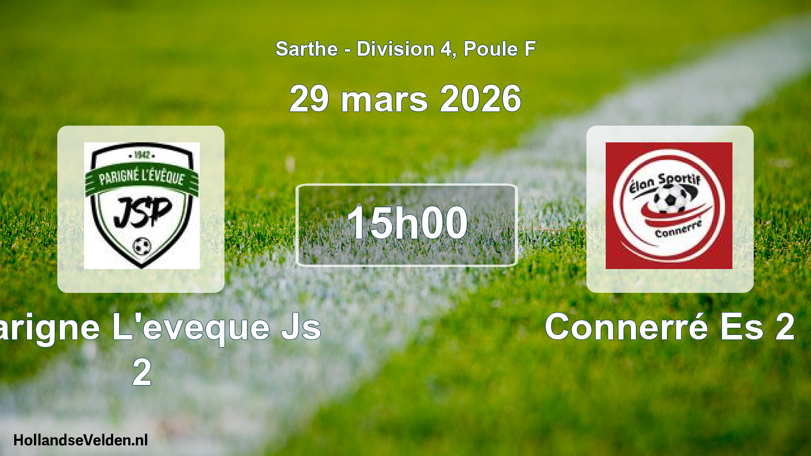 Geplande wedstrijd: Parigne L'eveque Js 2 - Connerré Es 2 (29 mars 2026)