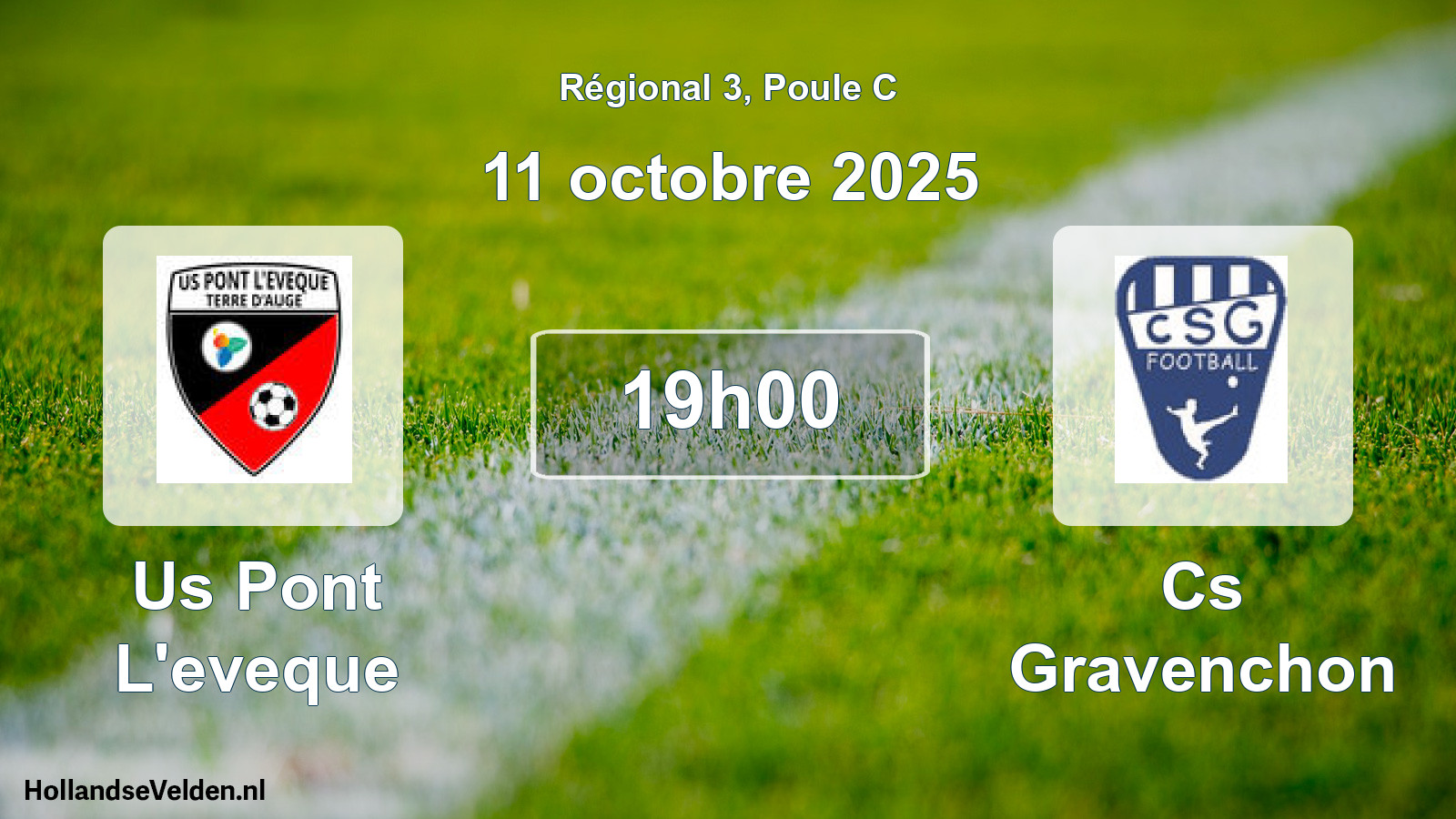 Geplande wedstrijd: Us Pont L'eveque - Cs Gravenchon (11 octobre 2025)