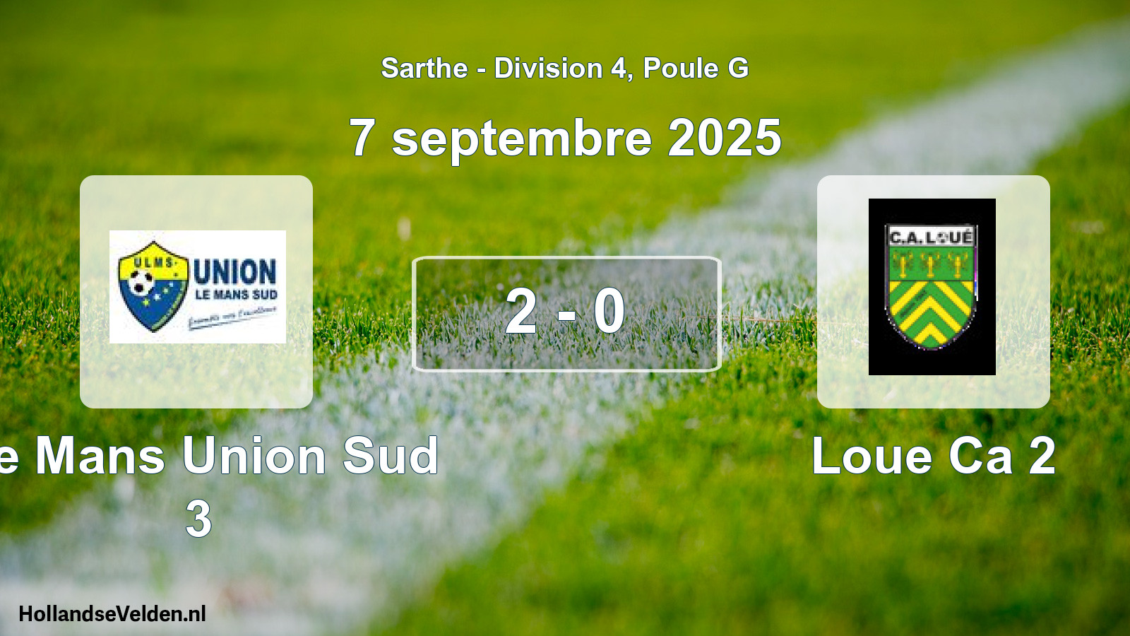 Total number of matches played: Le Mans Union Sud 3 - Loue Ca 2 2 - 0 (7 September 2025)