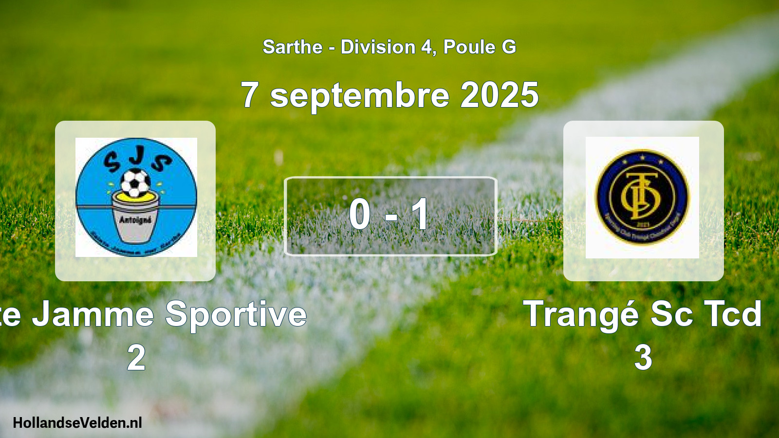 Gespeelde wedstrijd: Ste Jamme Sportive 2 - Trangé Sc Tcd 3 0 - 1 (7 september 2025)