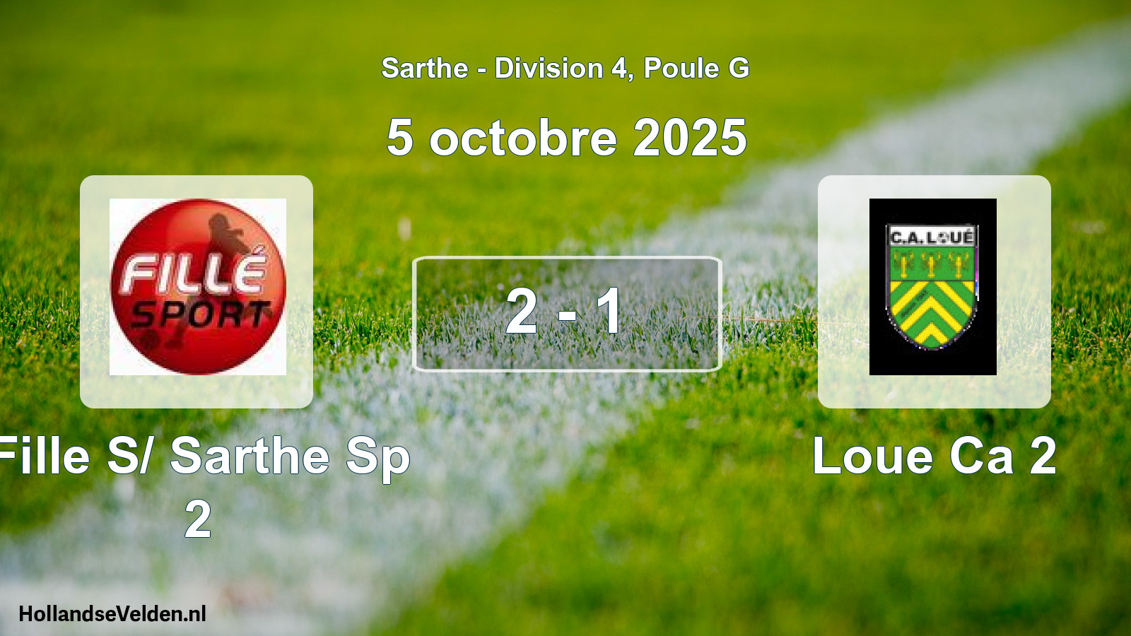Total number of matches played: Fille S/ Sarthe Sp 2 - Loue Ca 2 2 - 1 (5 October 2025)