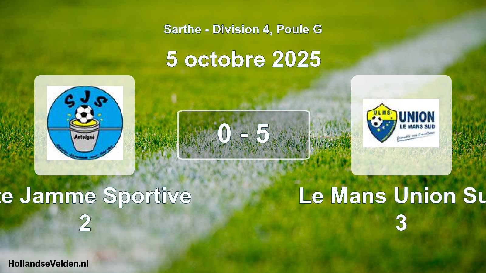 Gespeelde wedstrijd: Ste Jamme Sportive 2 - Le Mans Union Sud 3 0 - 5 (5 oktober 2025)